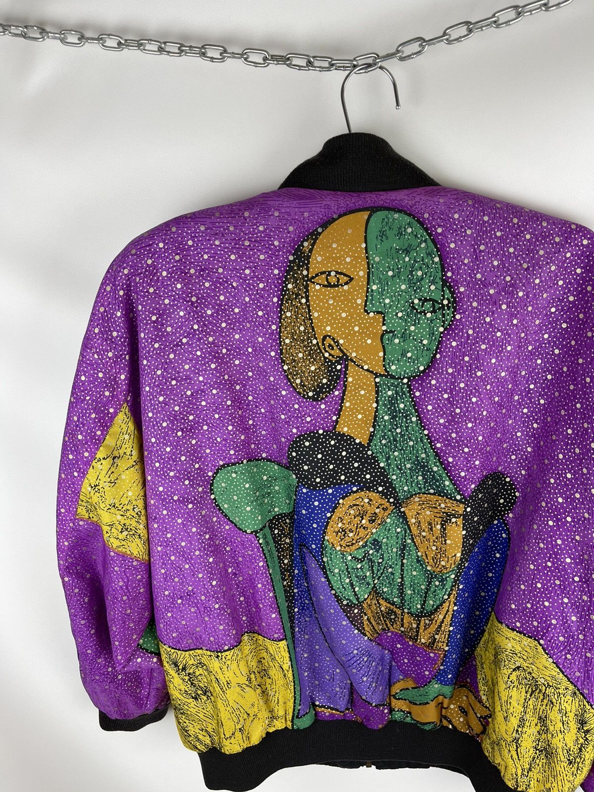 Vintage Hot Spices Reversible nylon bomber Picasso style surreal Size US L / EU 52-54 / 3 - 10 Thumbnail