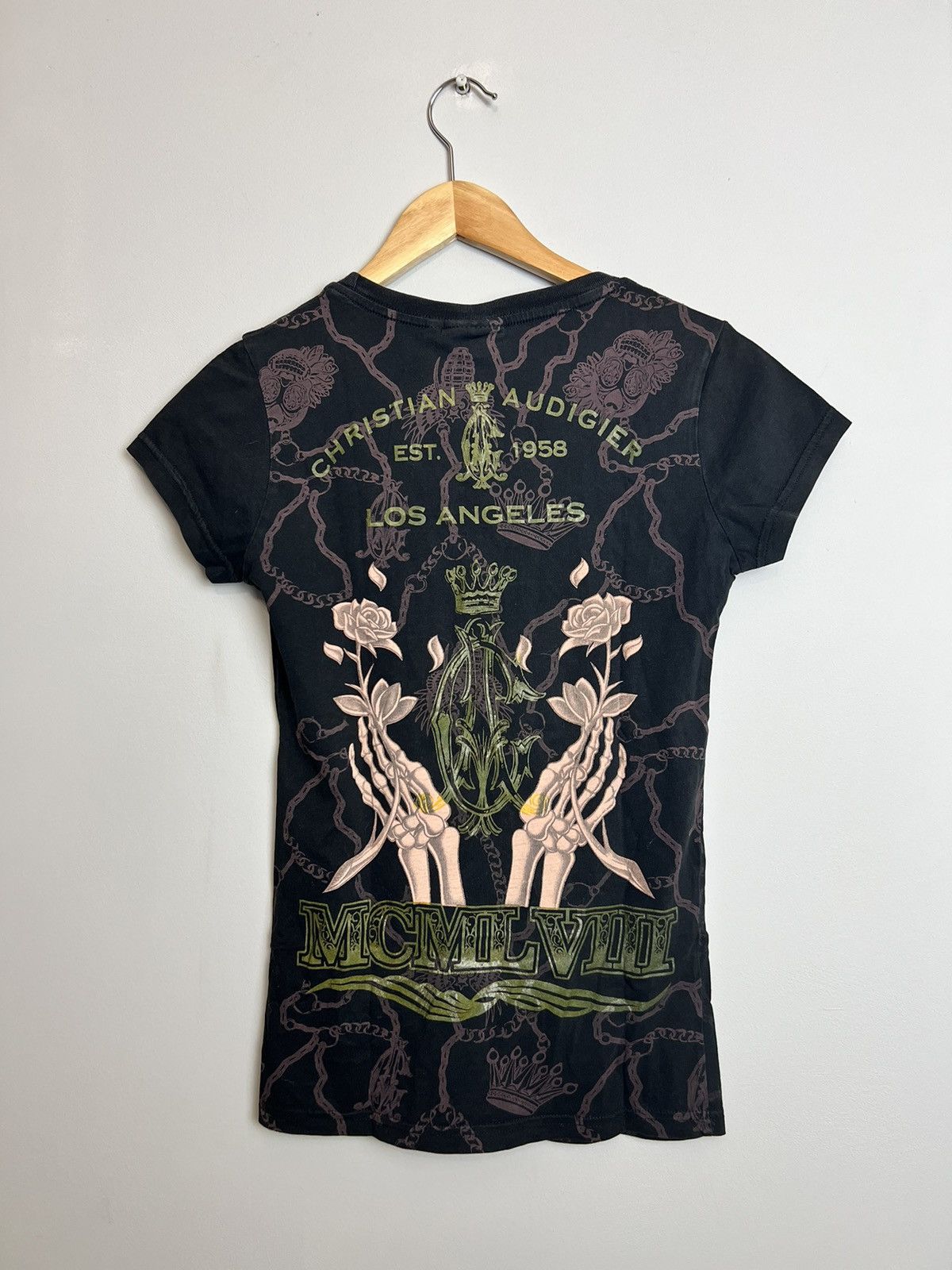 Christian Audigier Y2K Ed Hardy By Christian Audigier T Shirt Skull All Printed Size M / US 6-8 / IT 42-44 - 2 Thumbnail