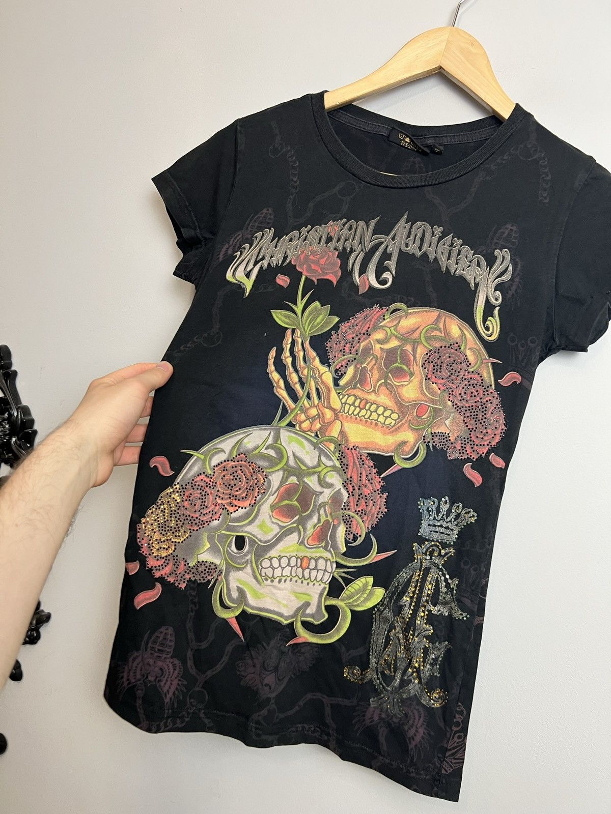 Christian Audigier Y2K Ed Hardy By Christian Audigier T Shirt Skull All Printed Size M / US 6-8 / IT 42-44 - 3 Thumbnail