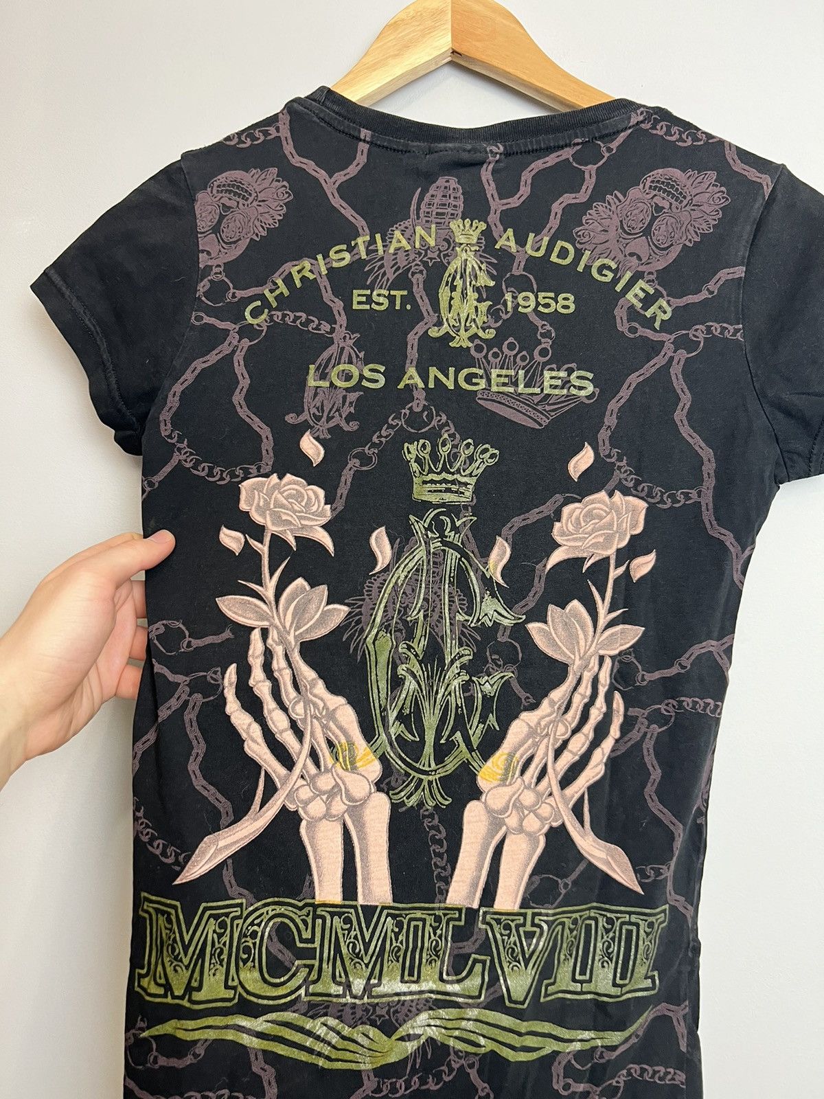 Christian Audigier Y2K Ed Hardy By Christian Audigier T Shirt Skull All Printed Size M / US 6-8 / IT 42-44 - 4 Thumbnail