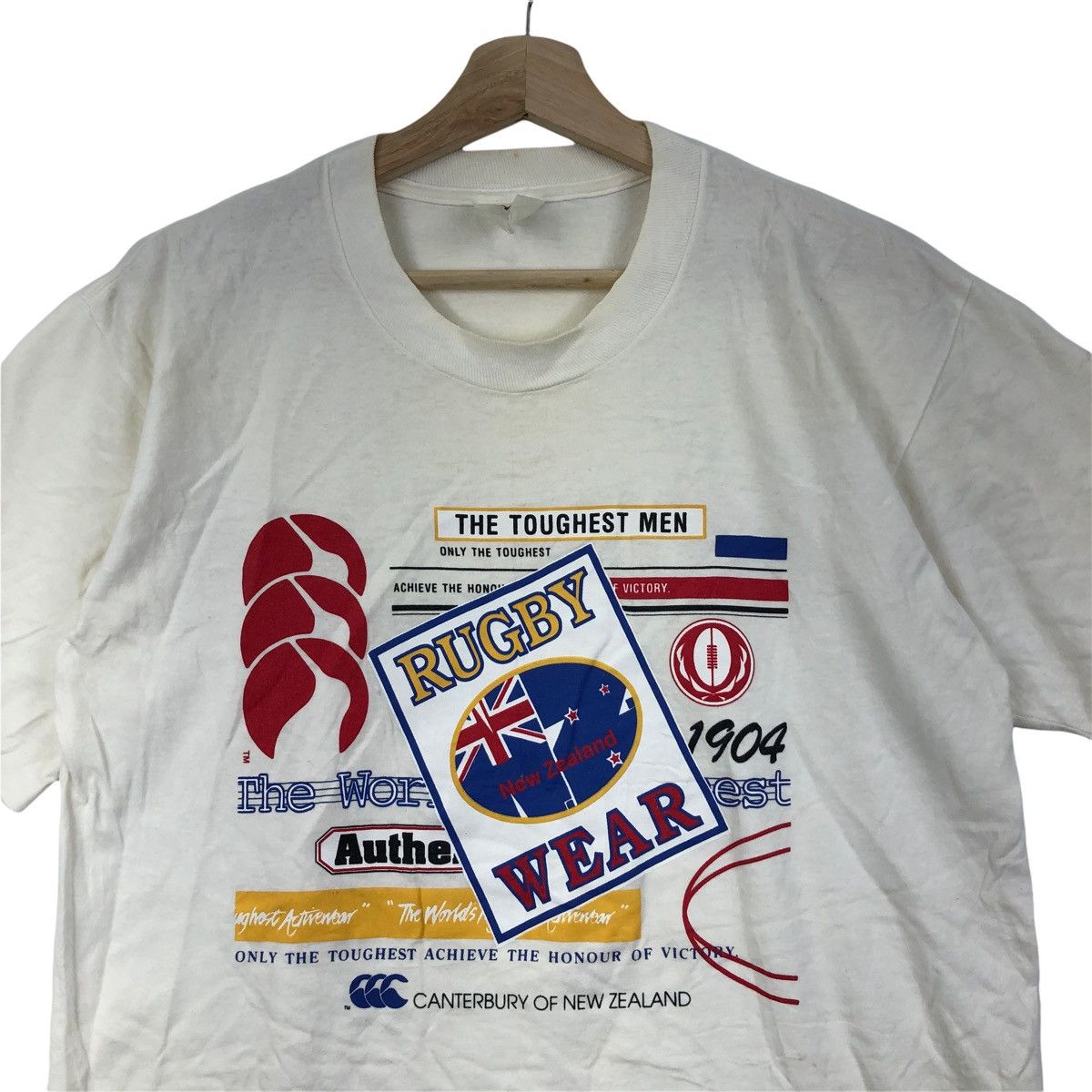Vtg CANTERBURY NEW ZEALAND Rugby Tee Shirt All Blacks