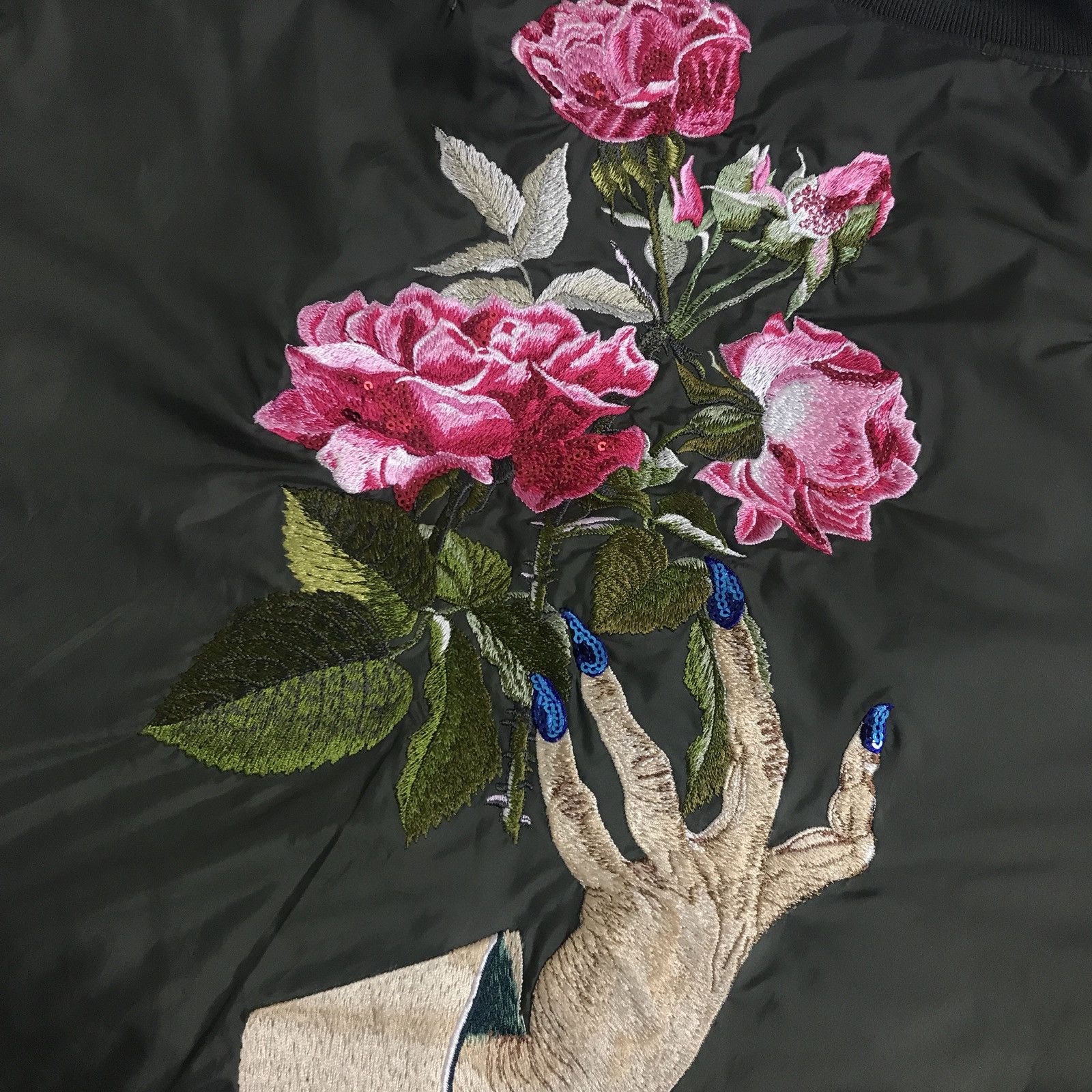 Undercover Undercover Evil Hand With Flower Embroidered Bomber Jacket Size US M / EU 48-50 / 2 - 4 Thumbnail