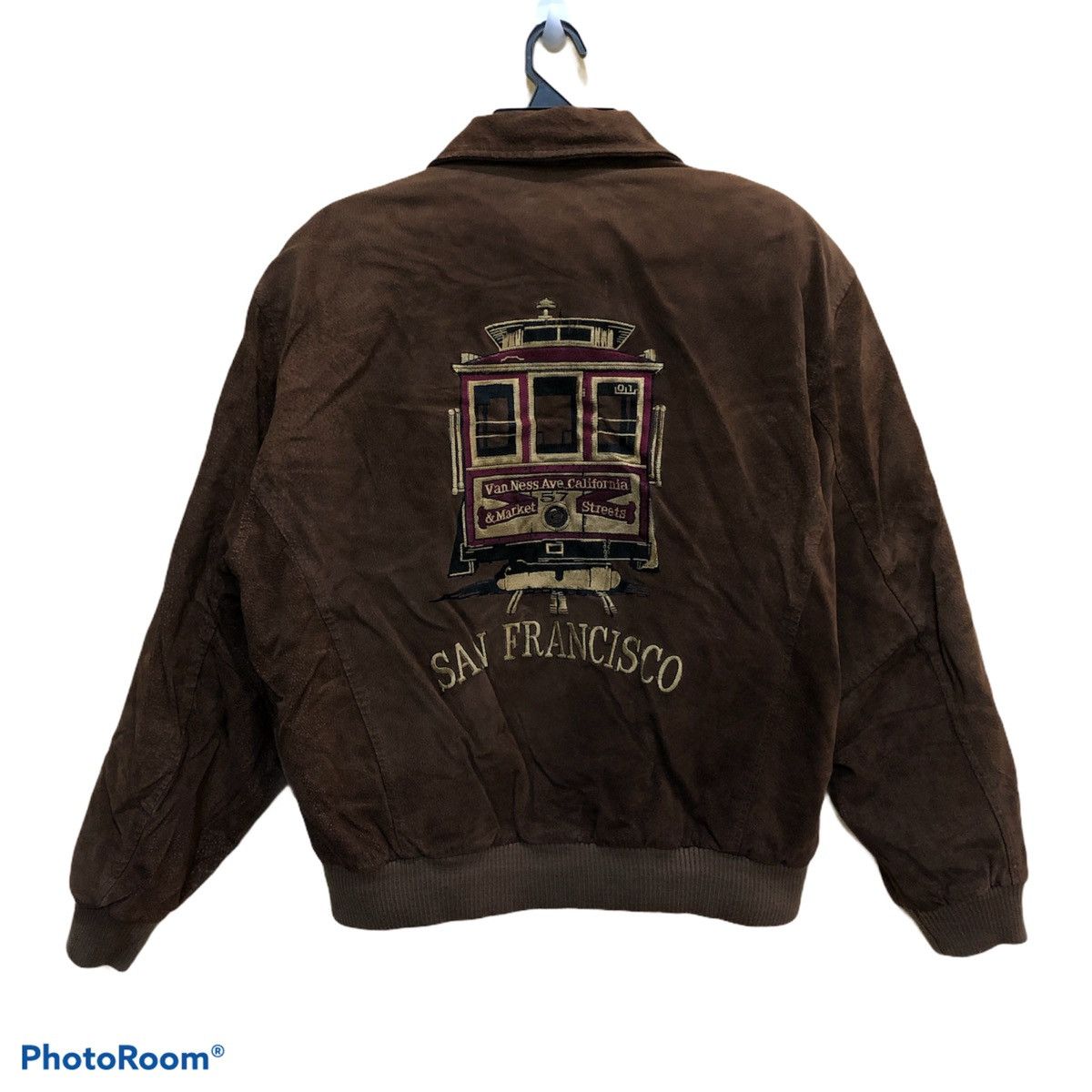 Genuine Leather × Leather Vintage Leather Cottage San Francisco Train embroidery Size US L / EU 52-54 / 3 - 1 Thumbnail