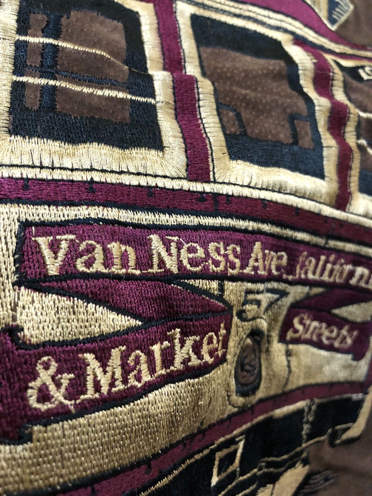 Genuine Leather × Leather Vintage Leather Cottage San Francisco Train embroidery Size US L / EU 52-54 / 3 - 5 Thumbnail