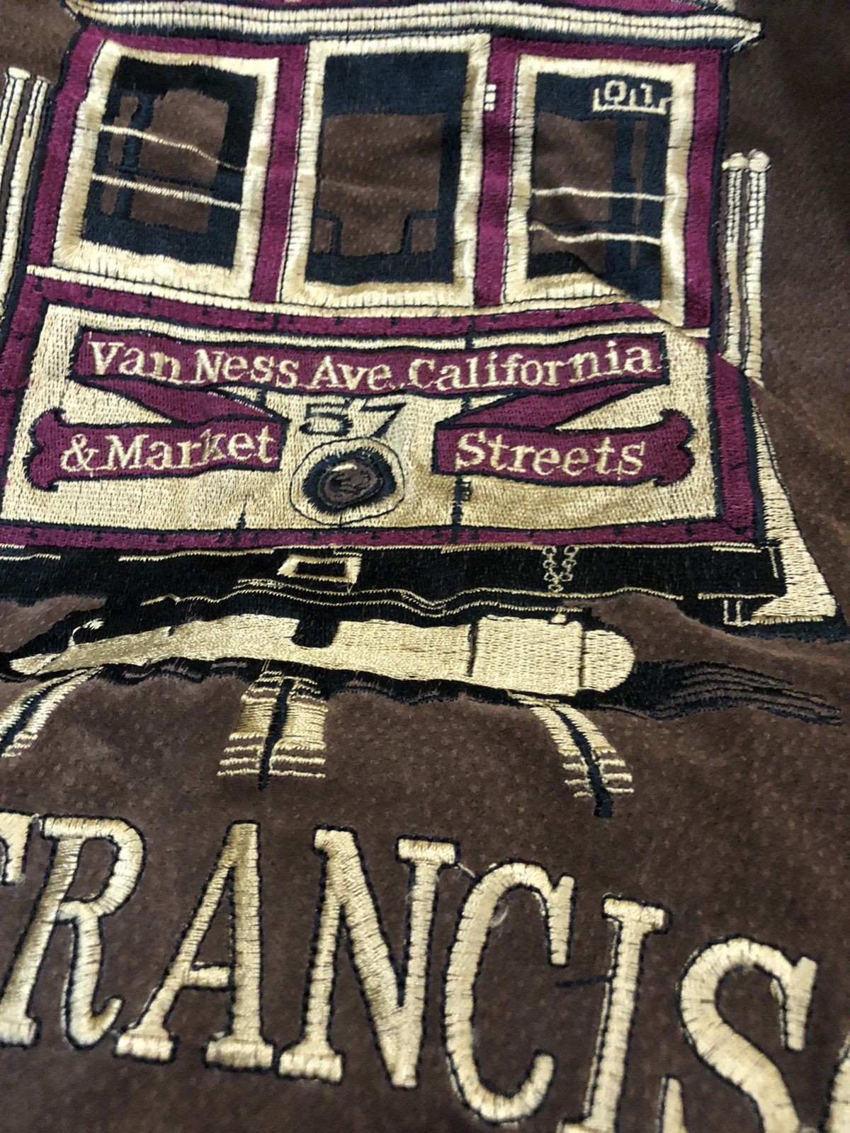 Genuine Leather × Leather Vintage Leather Cottage San Francisco Train embroidery Size US L / EU 52-54 / 3 - 3 Thumbnail