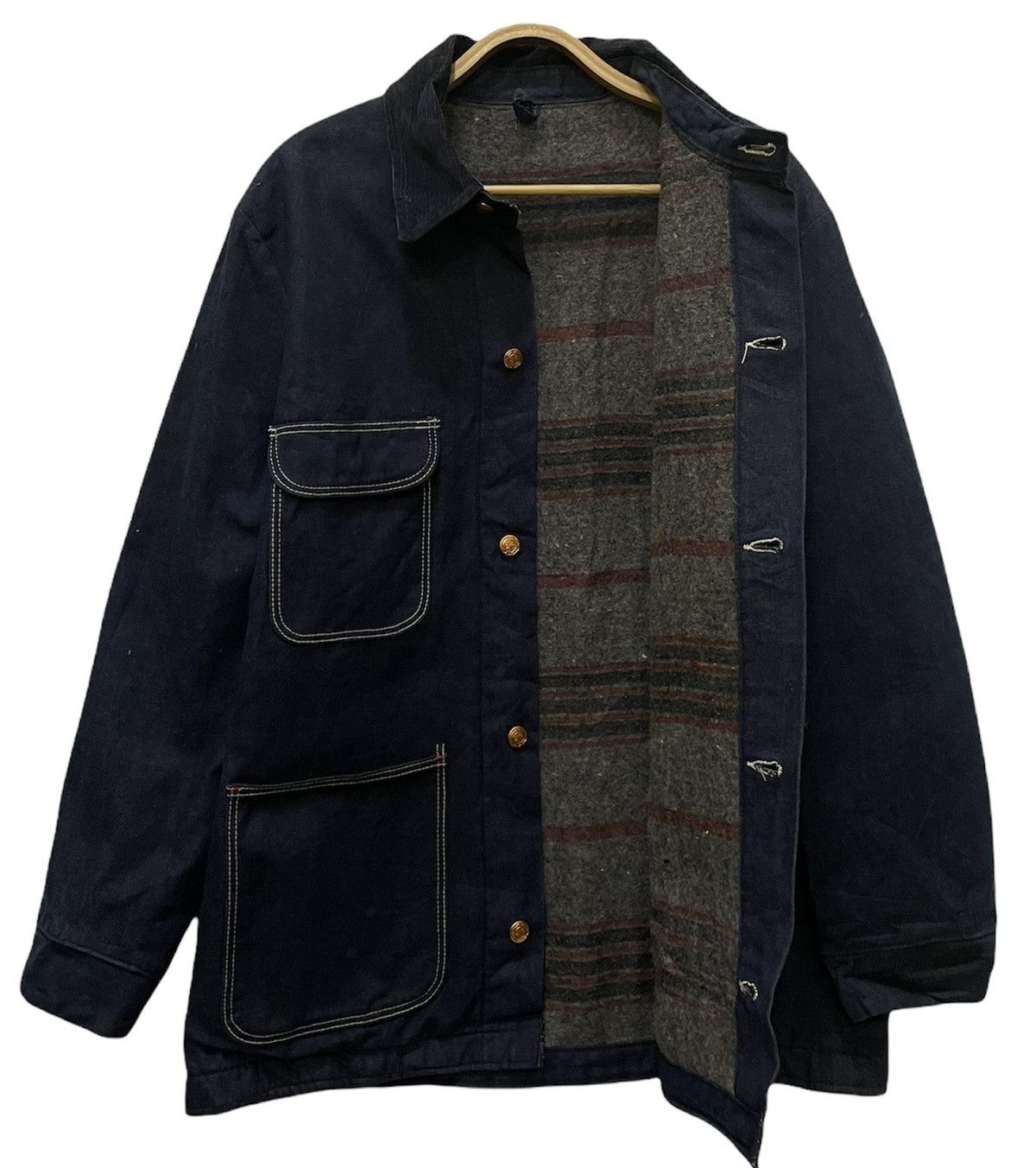 Distressed Denim × Workers × Wrangler 70s Blue Bell Blanket Wool 
