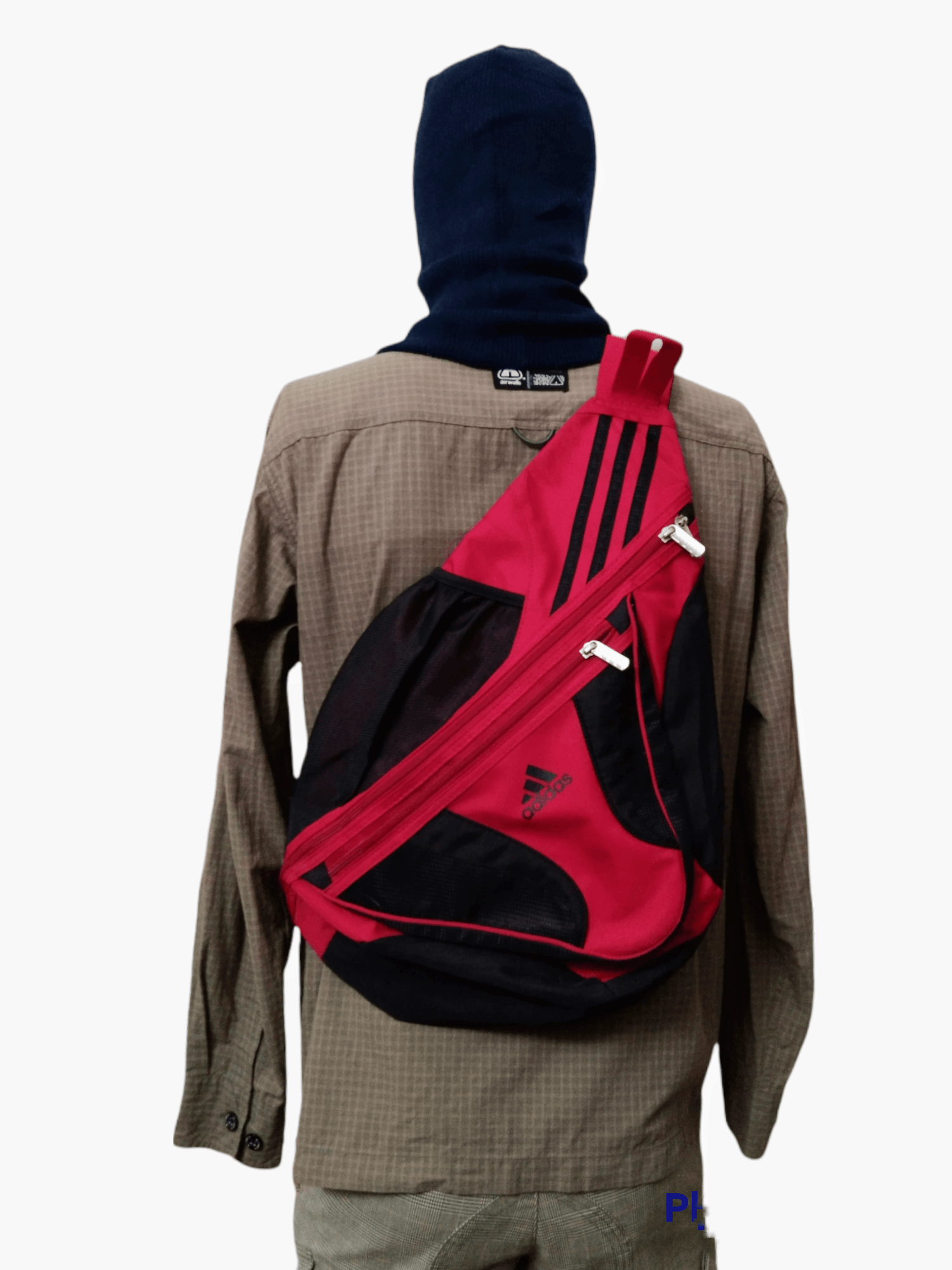 image of Vintage Adidas 3 Stripes Y2K Bodybag in Red, Men's