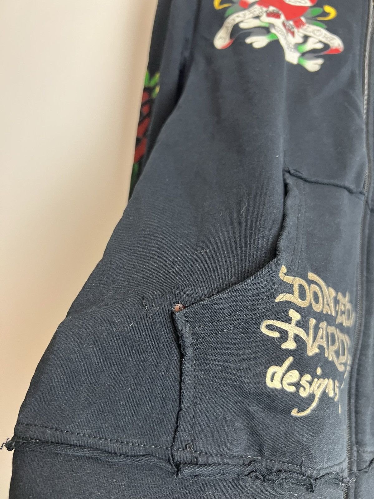 Ed Hardy Rare Y2K Ed Hardy Skull Hoodie Love Kills Slowly Hype Drip Size L / US 10 / IT 46 - 6 Thumbnail