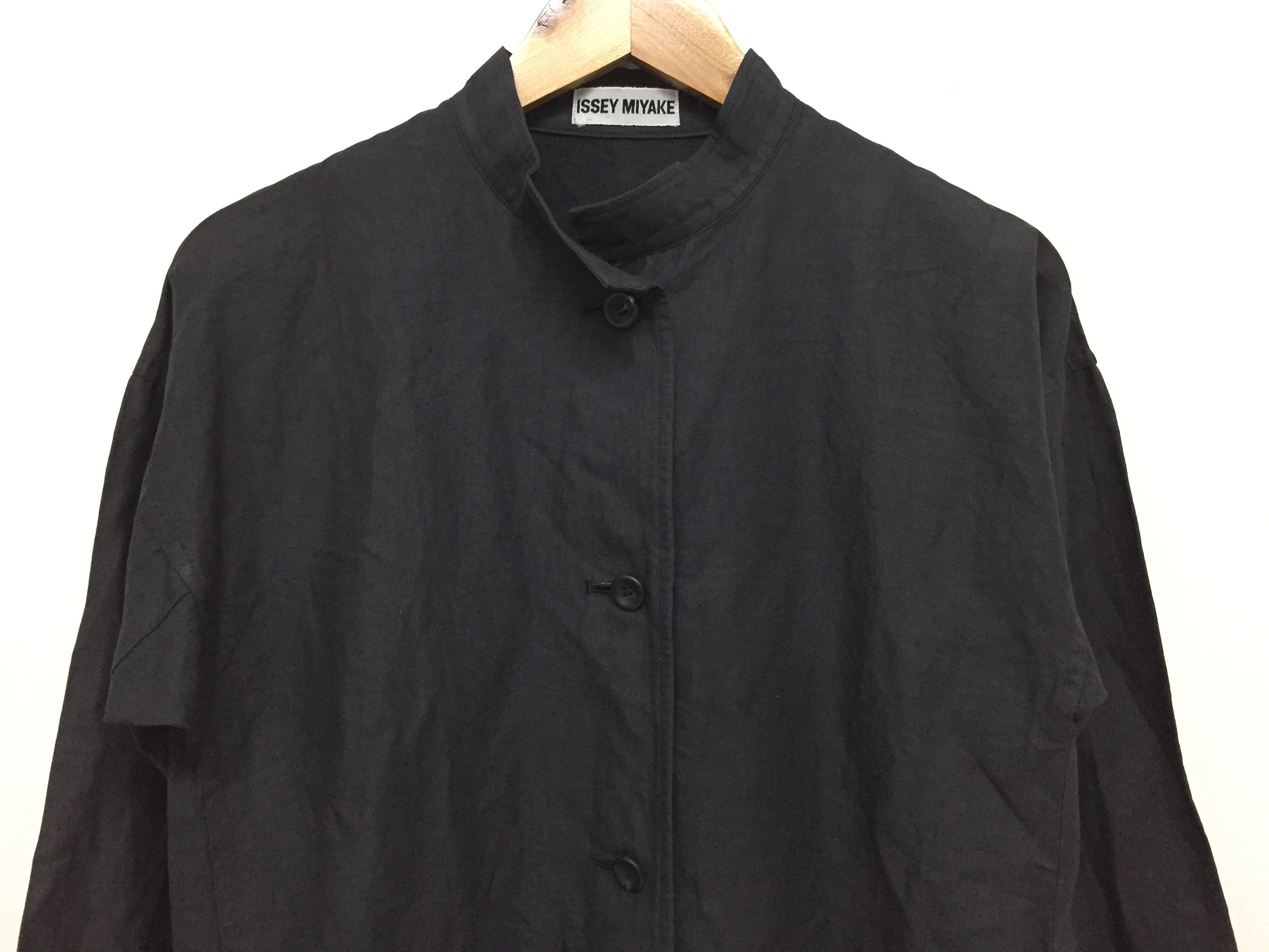 Issey Miyake 90's Mandarin collar Mix Linen button up overshirt jacket Size M / US 6-8 / IT 42-44 - 3 Thumbnail