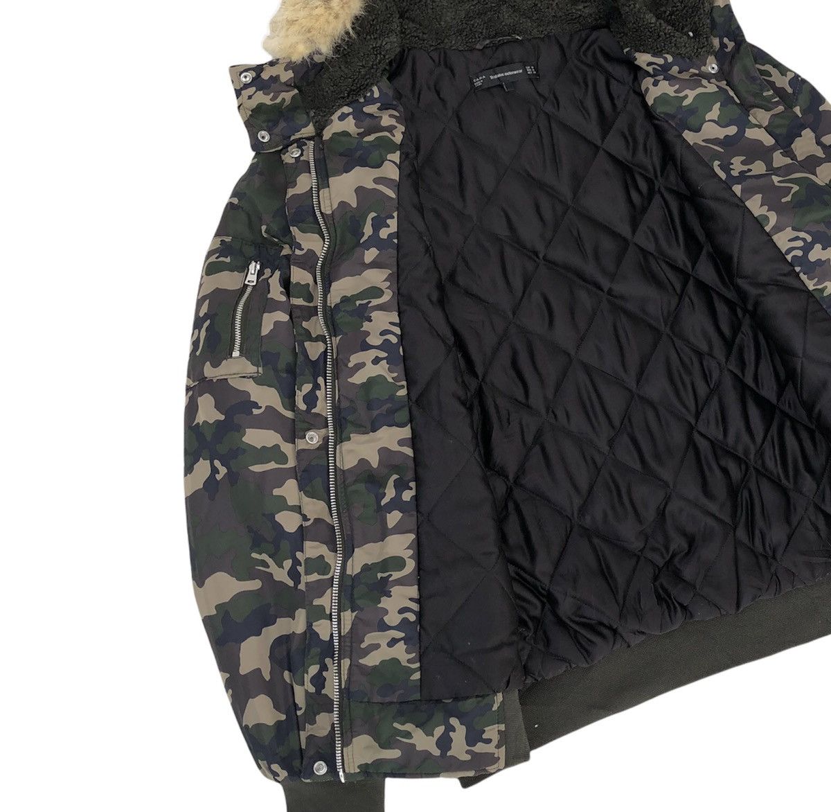 Zara Zara Camouflage Floral Embroidered Fur Hooded Jacket Coat Size M / US 6-8 / IT 42-44 - 7 Thumbnail