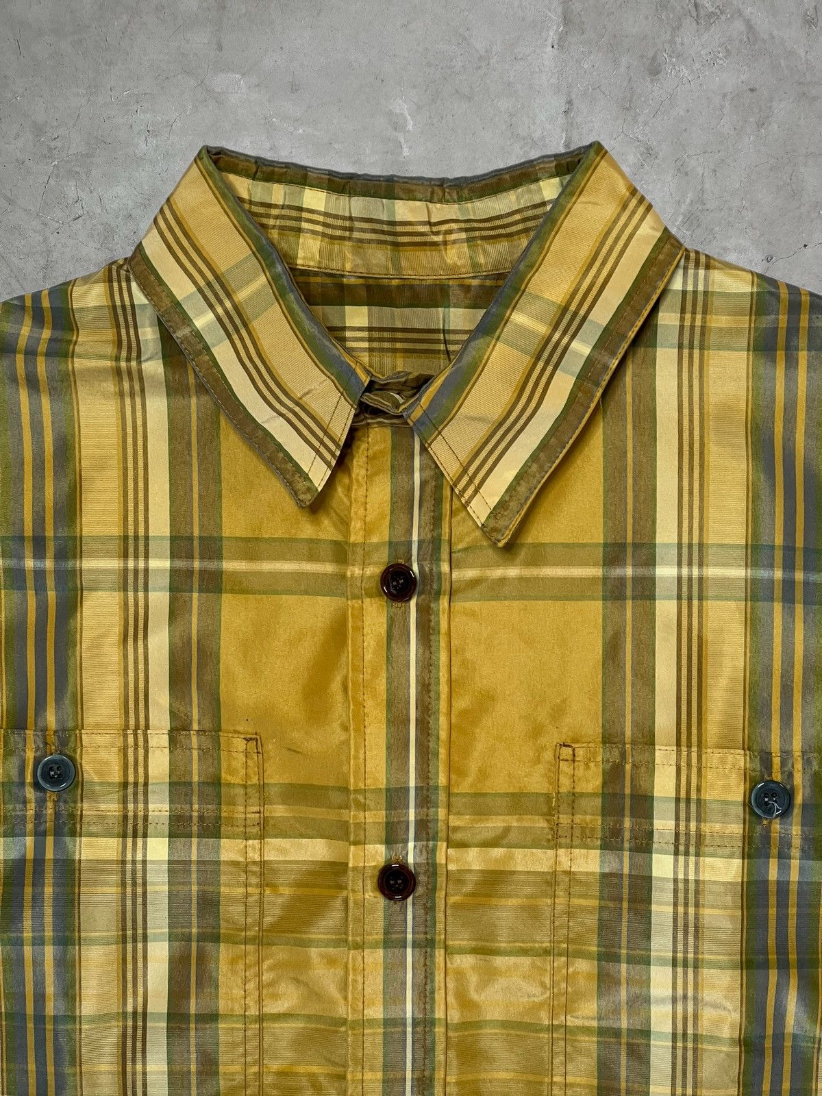 Aris Tatalovich Aris Tatalovich 1/1 Silk Tech Fabric Plaid Shirt Size US XL / EU 56 / 4 - 6 Thumbnail