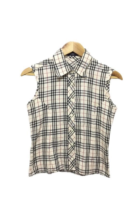 Burberry Vtg Burberry nova check sleeveless button down shirt Size S / US 4 / IT 40 - 1 Thumbnail