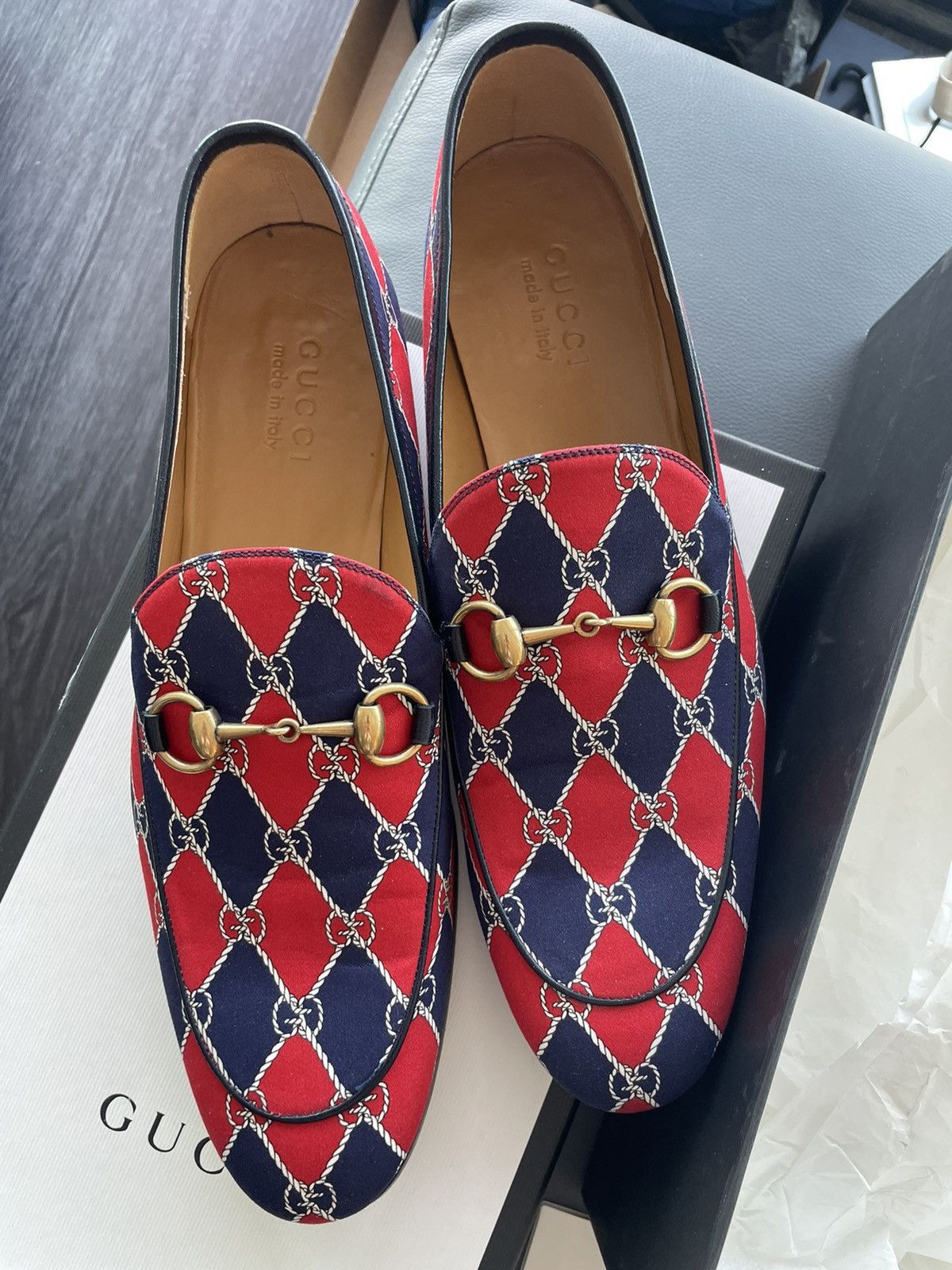 Gucci New Rare Runway Rhombus Horsebit Royal Leather Loafer Shoes Size US 10.5 / EU 43-44 - 4 Thumbnail