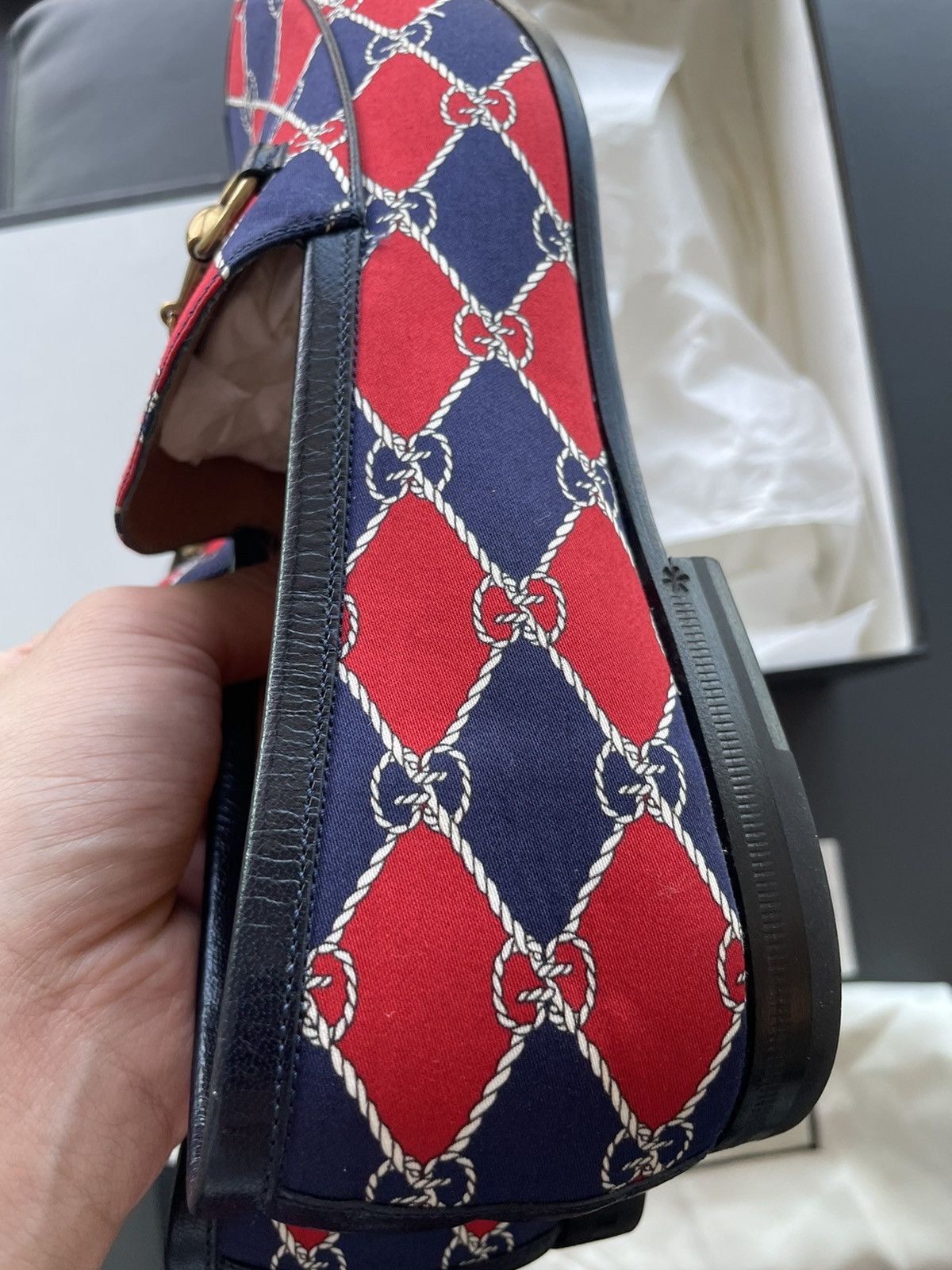 Gucci New Rare Runway Rhombus Horsebit Royal Leather Loafer Shoes Size US 10.5 / EU 43-44 - 13 Thumbnail