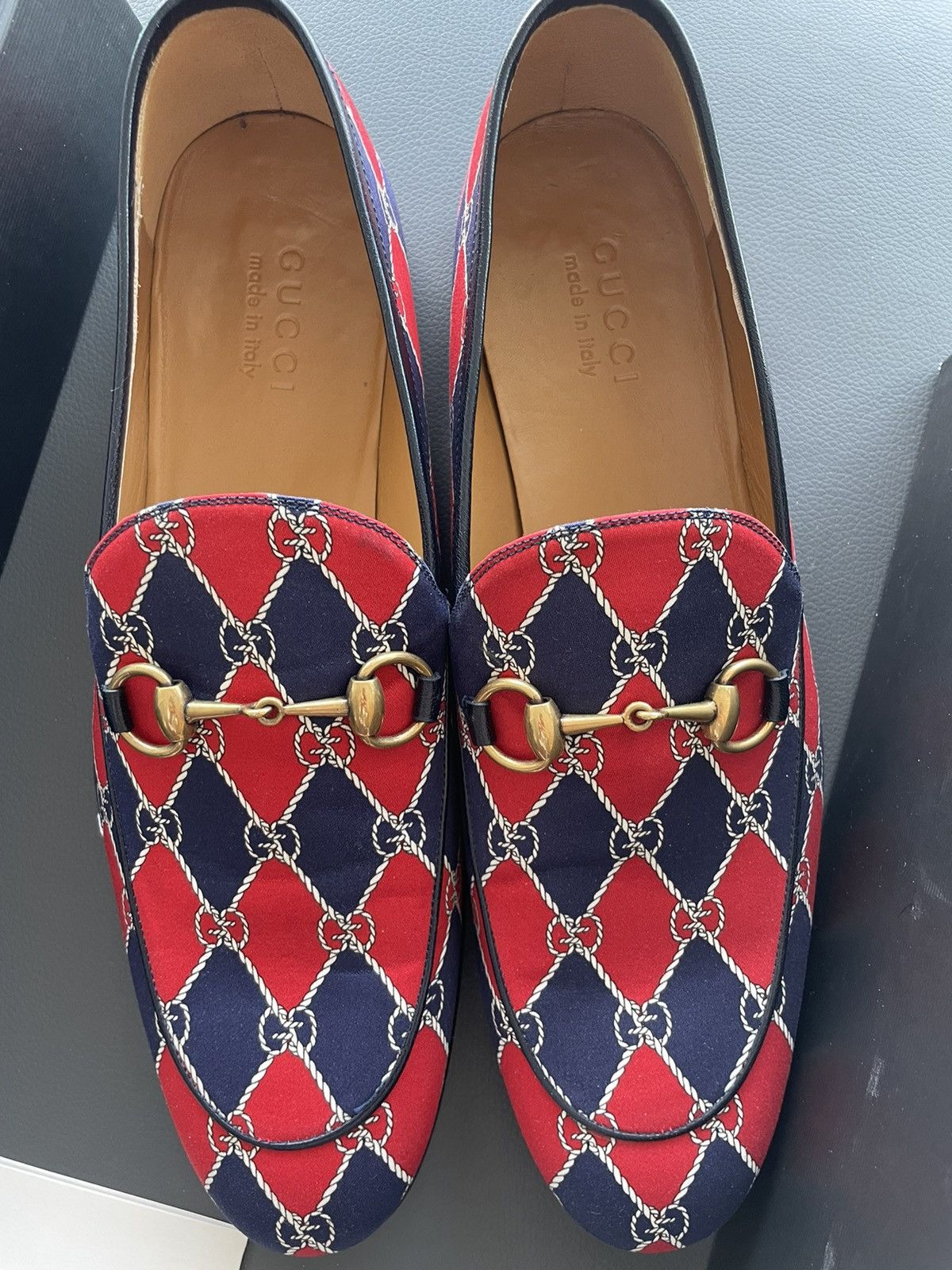 Gucci New Rare Runway Rhombus Horsebit Royal Leather Loafer Shoes Size US 10.5 / EU 43-44 - 2 Thumbnail