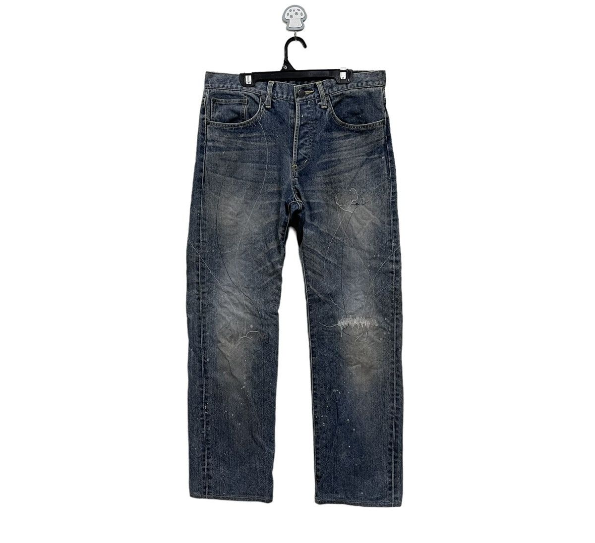 image of 90's Takeo Kikuchi Jeans Denim Boro Sashiko in Blue, Men's (Size 32)