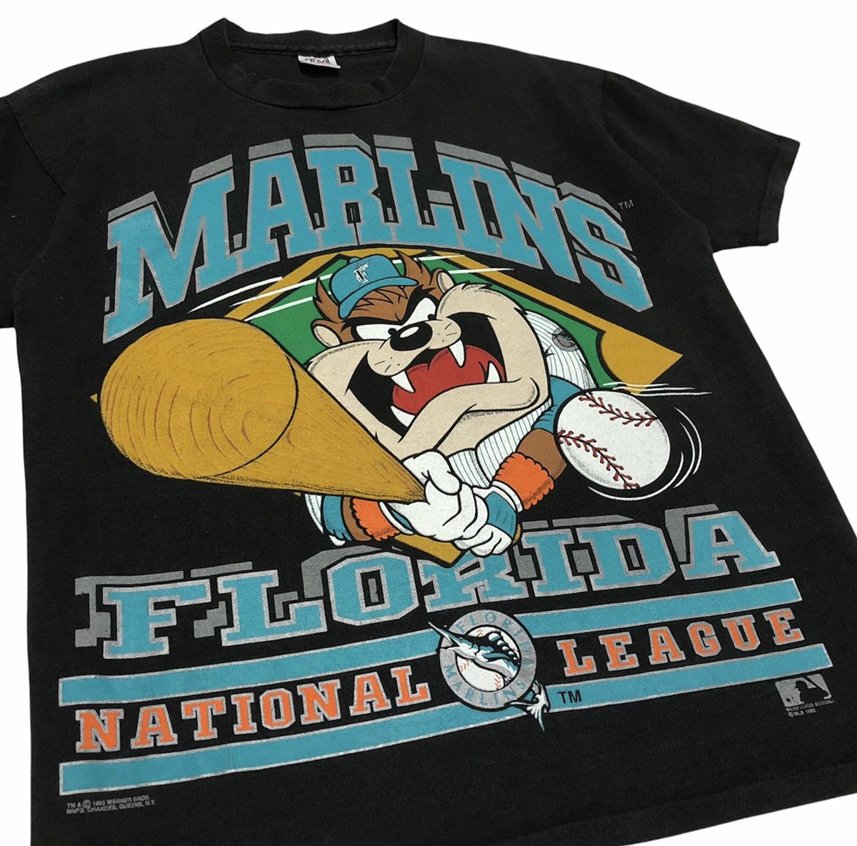 Cartoon Network Vtg Florida Marlins Tasmanian 90s T-shirt MLB Looney Tunes Size US XL / EU 56 / 4 - 2 Thumbnail