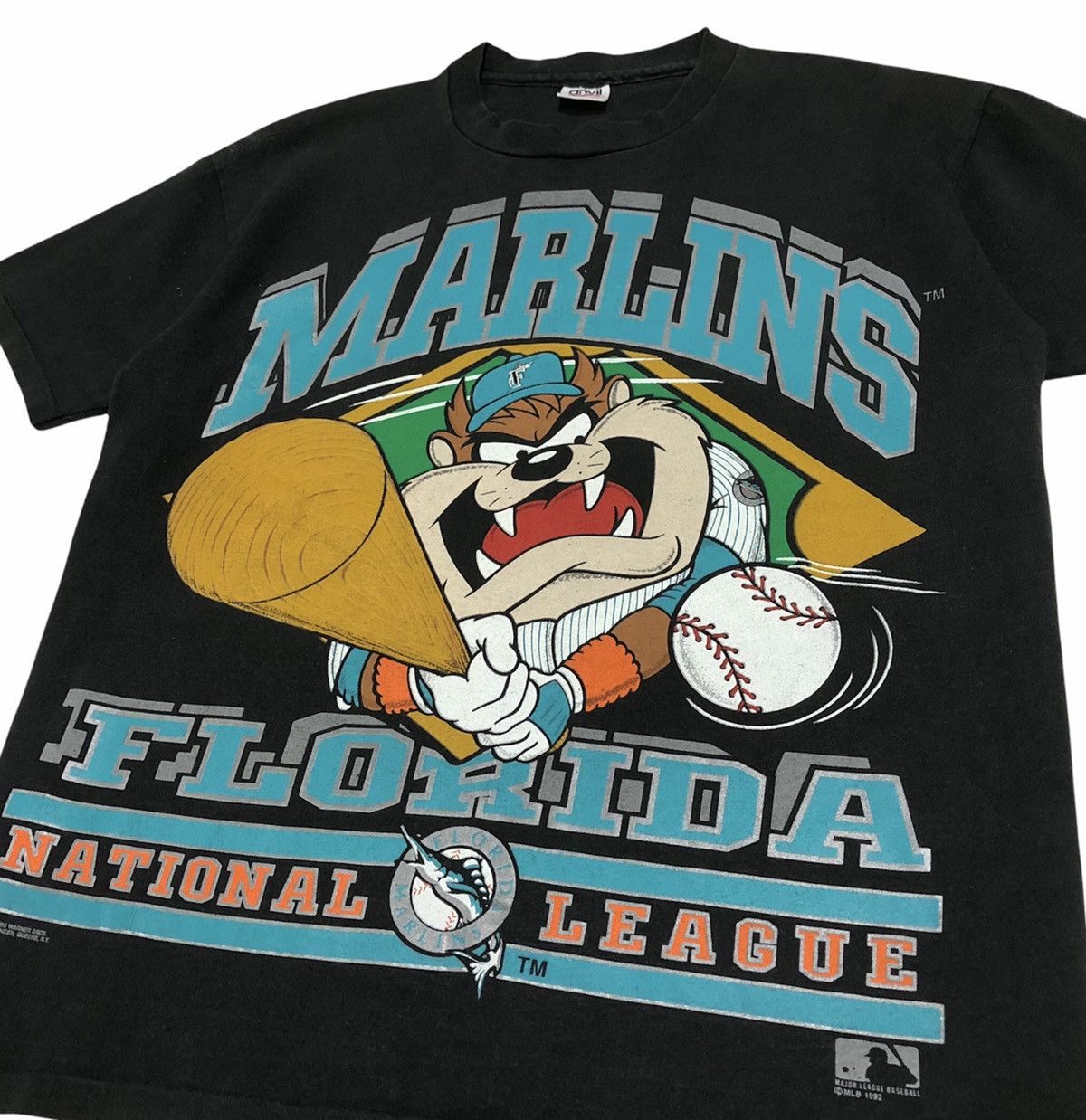Cartoon Network Vtg Florida Marlins Tasmanian 90s T-shirt MLB Looney Tunes Size US XL / EU 56 / 4 - 3 Thumbnail