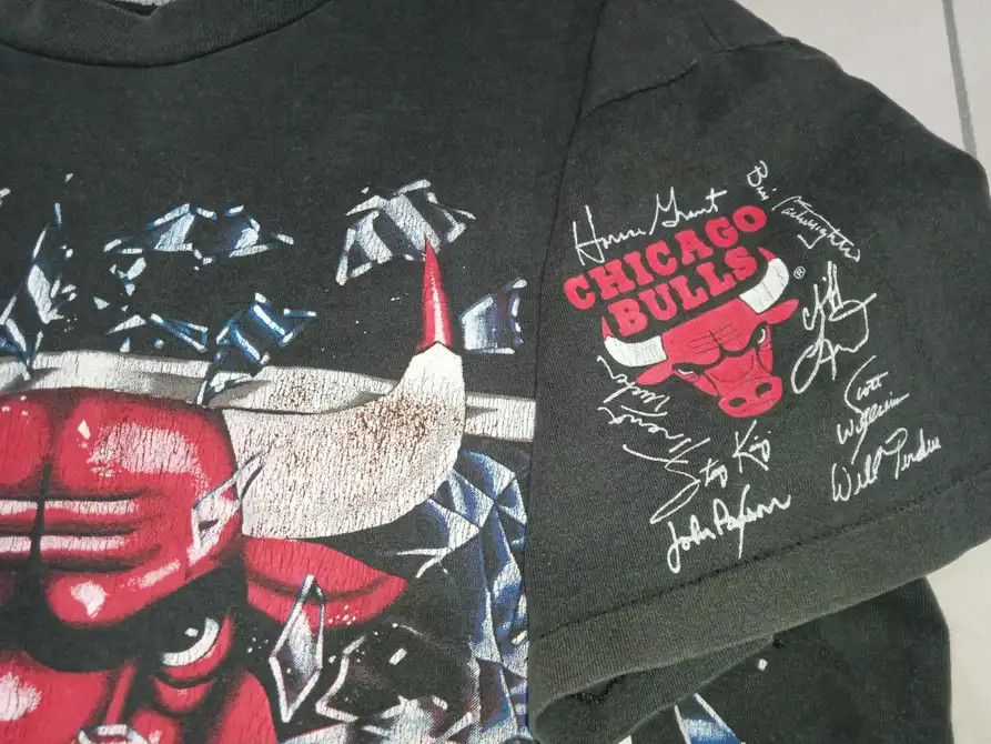 NBA Vintage 90s Chicago Bulls Shattered Backboard 90s T-Shirt Size US L / EU 52-54 / 3 - 4 Thumbnail