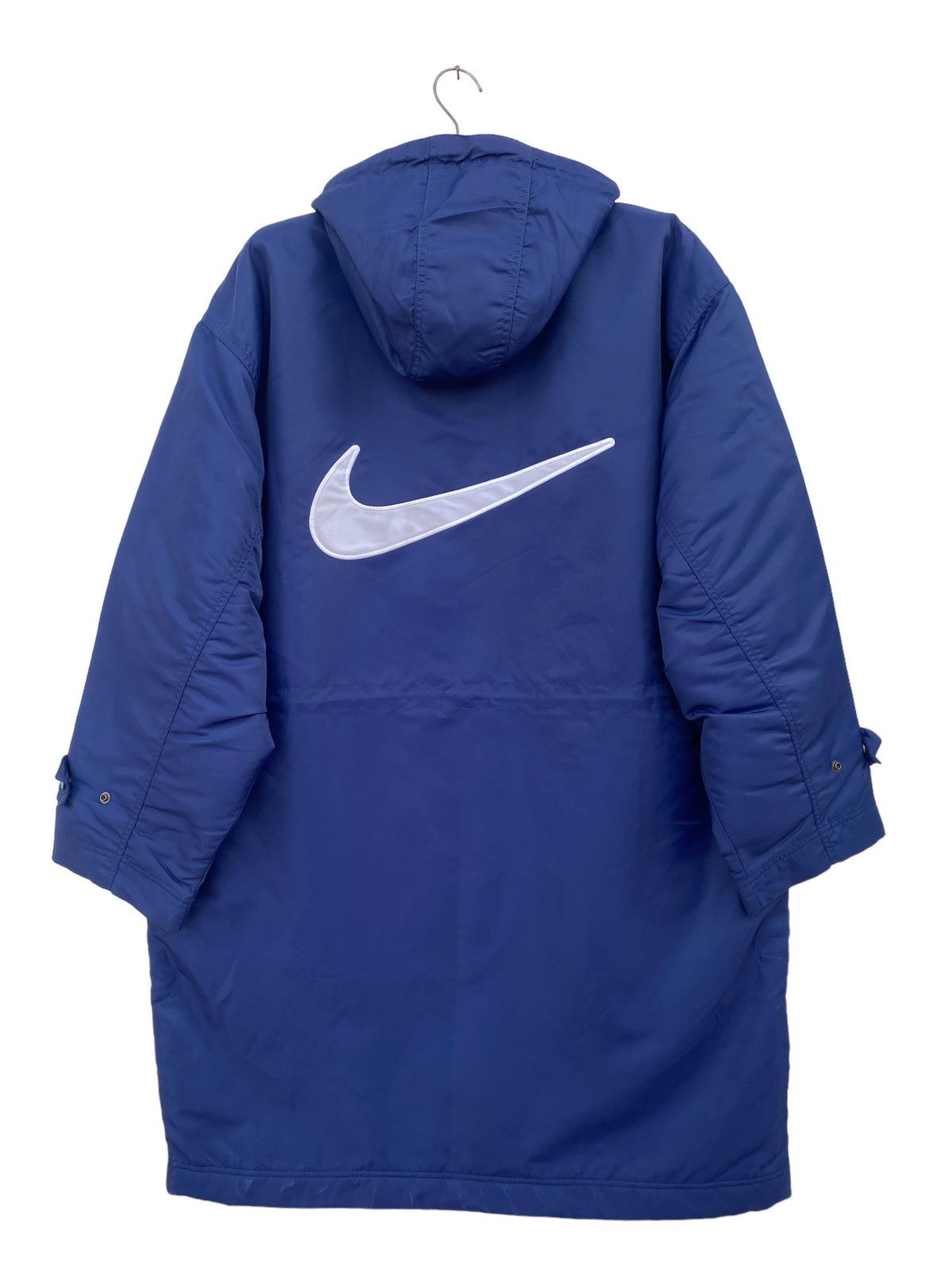 90s old Nike archive big logo parka 短丈 90s Rare Vintage Men's NIKE Back Swoosh Blue Coat Jacket Size XL