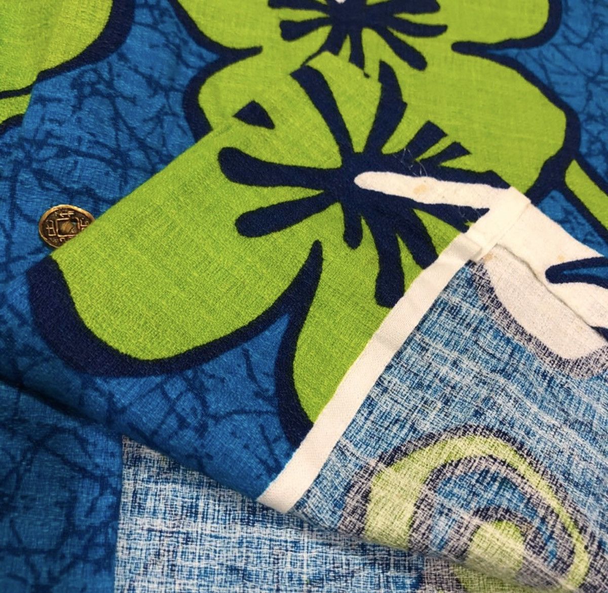 Vintage Vintage 60s Barkcloth hawaiian tropics shirt Size US M / EU 48-50 / 2 - 5 Thumbnail