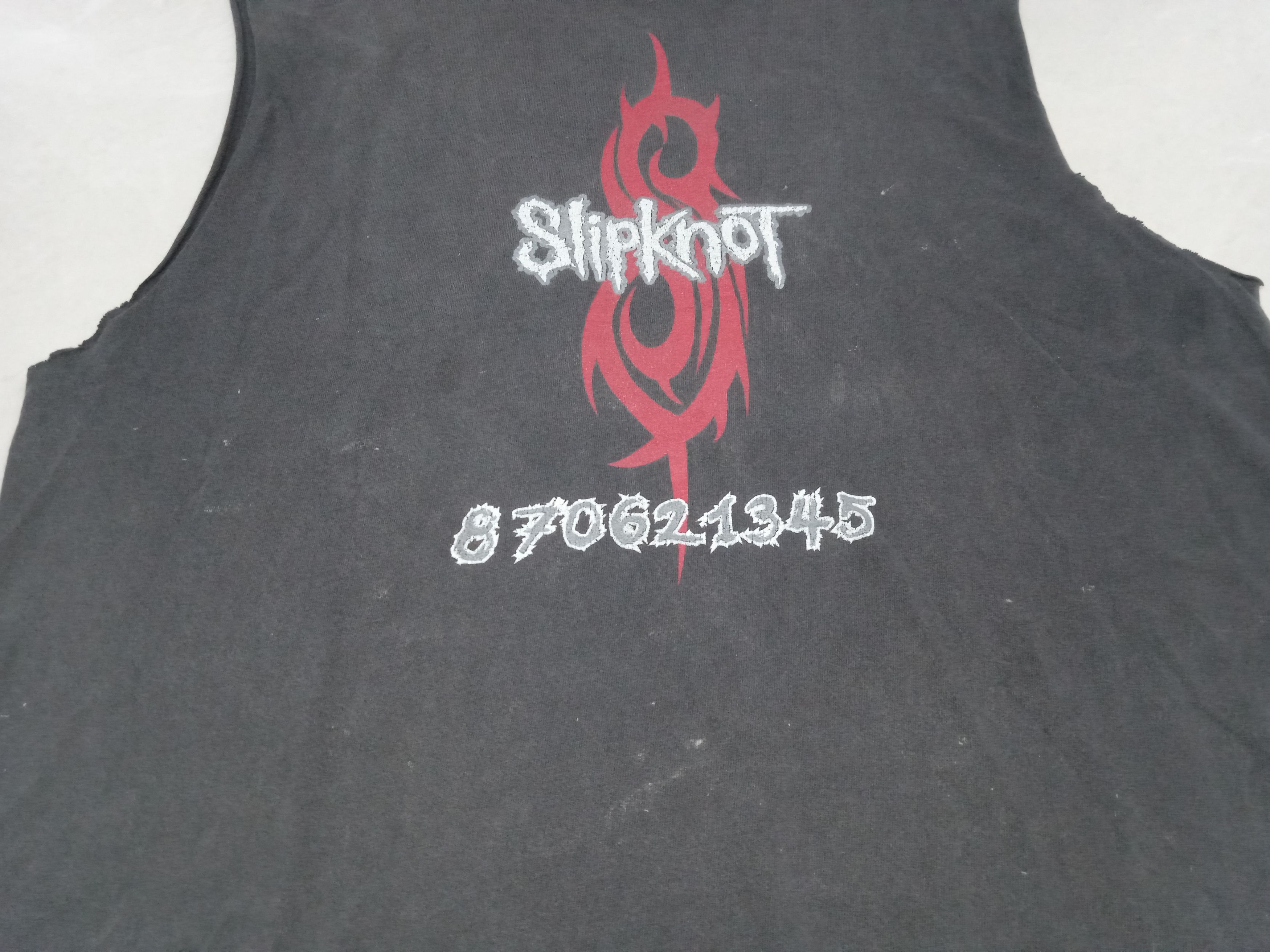 Vintage Vintage 90s Slipknot Slasher Cutoffs Tank Thrashed Size US XL / EU 56 / 4 - 3 Thumbnail
