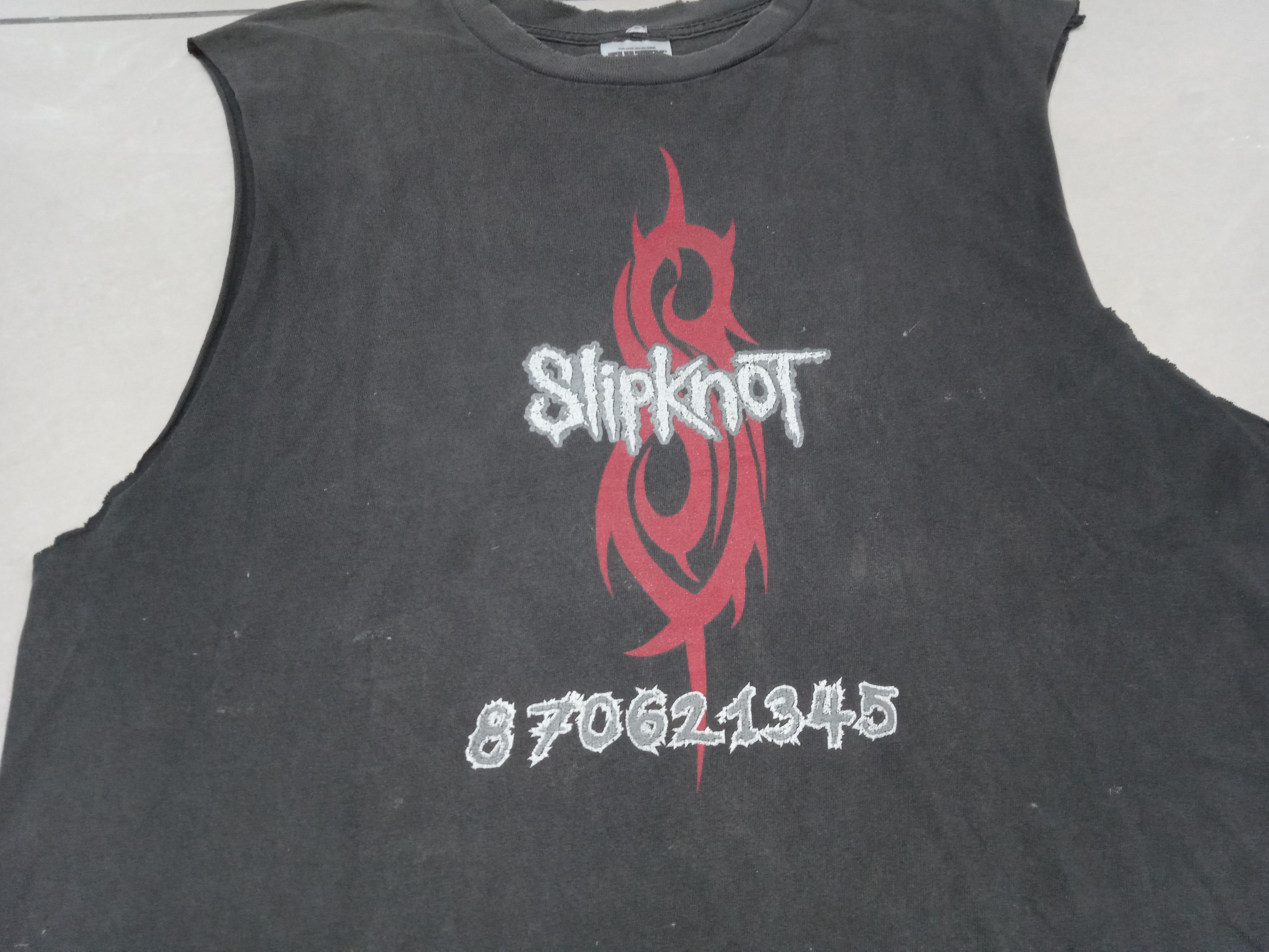 Vintage Vintage 90s Slipknot Slasher Cutoffs Tank Thrashed Size US XL / EU 56 / 4 - 5 Thumbnail