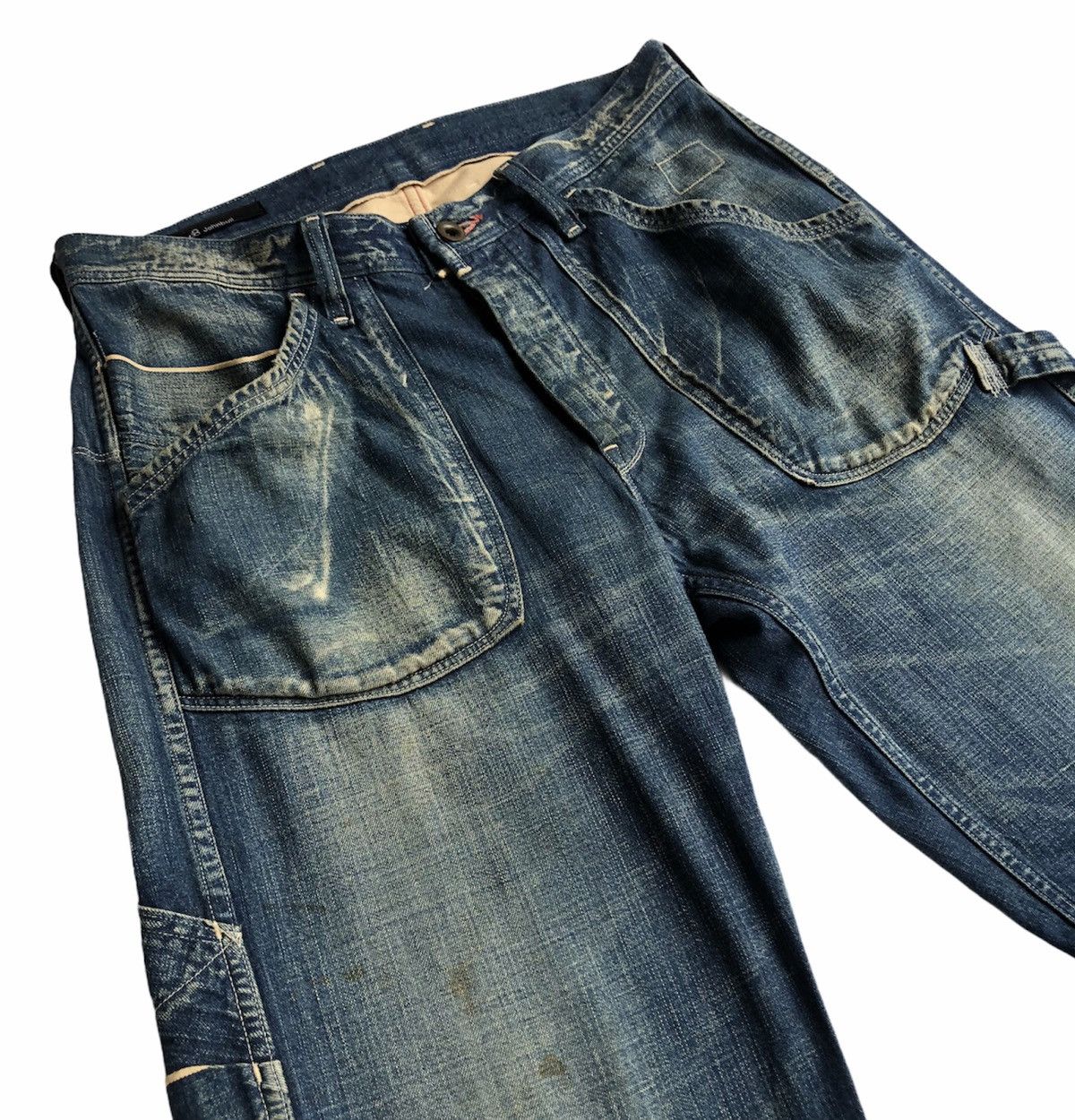 Japanese Brand John Bull Workwear Distressed Design Jeans Size US 32 / EU 48 - 4 Thumbnail