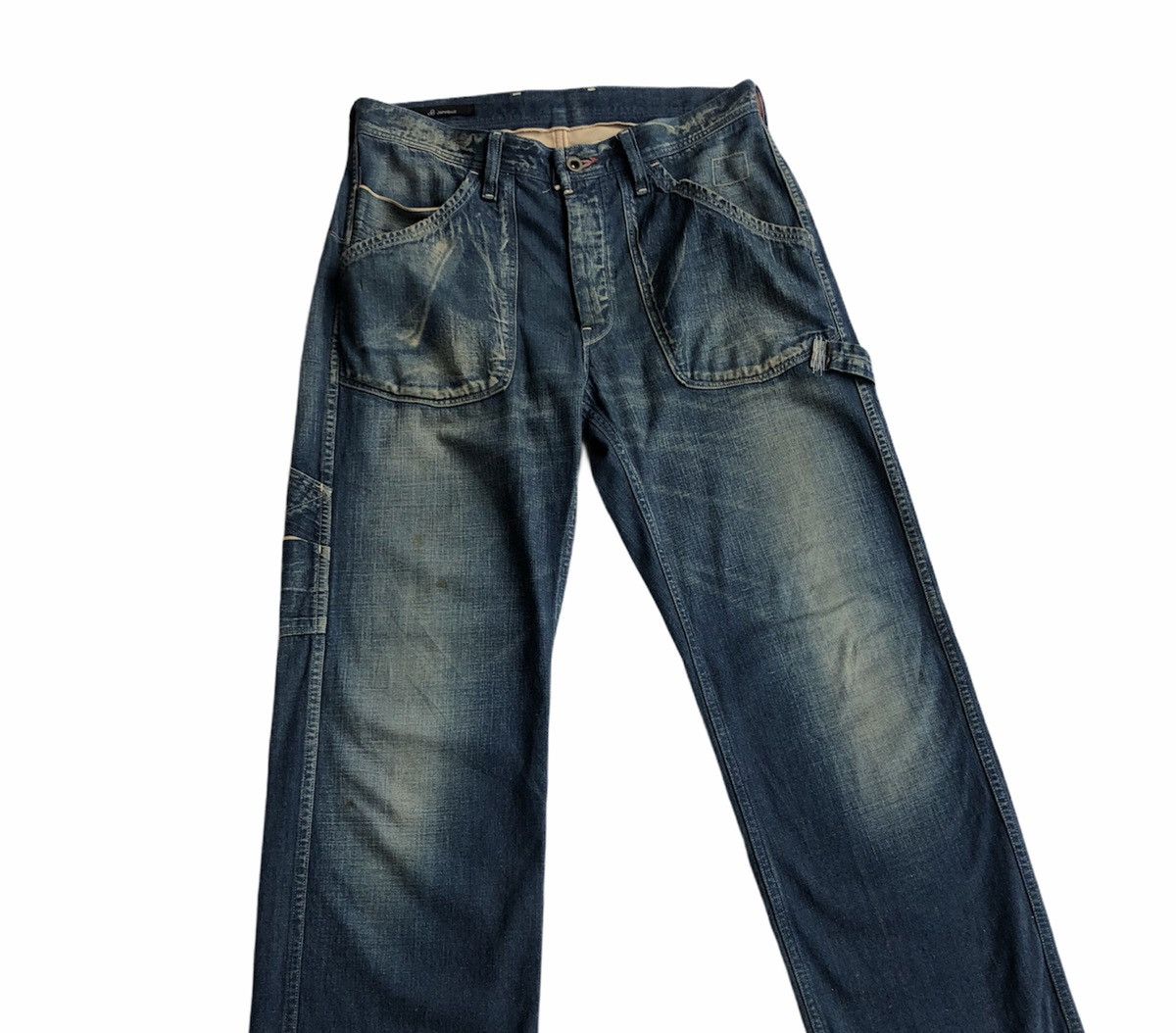 Japanese Brand John Bull Workwear Distressed Design Jeans Size US 32 / EU 48 - 2 Thumbnail