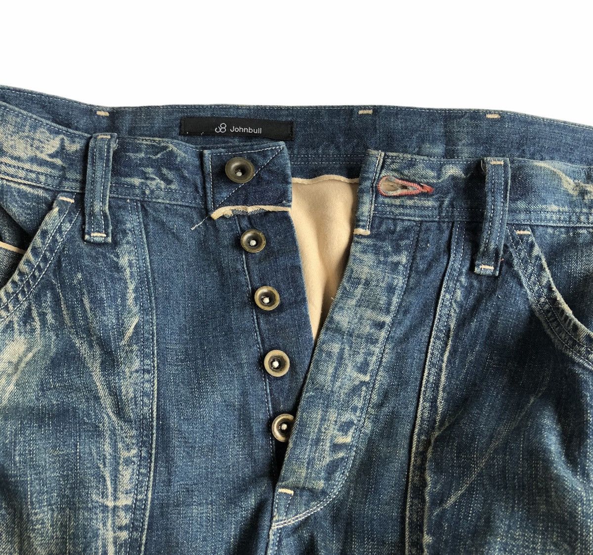 Japanese Brand John Bull Workwear Distressed Design Jeans Size US 32 / EU 48 - 14 Thumbnail