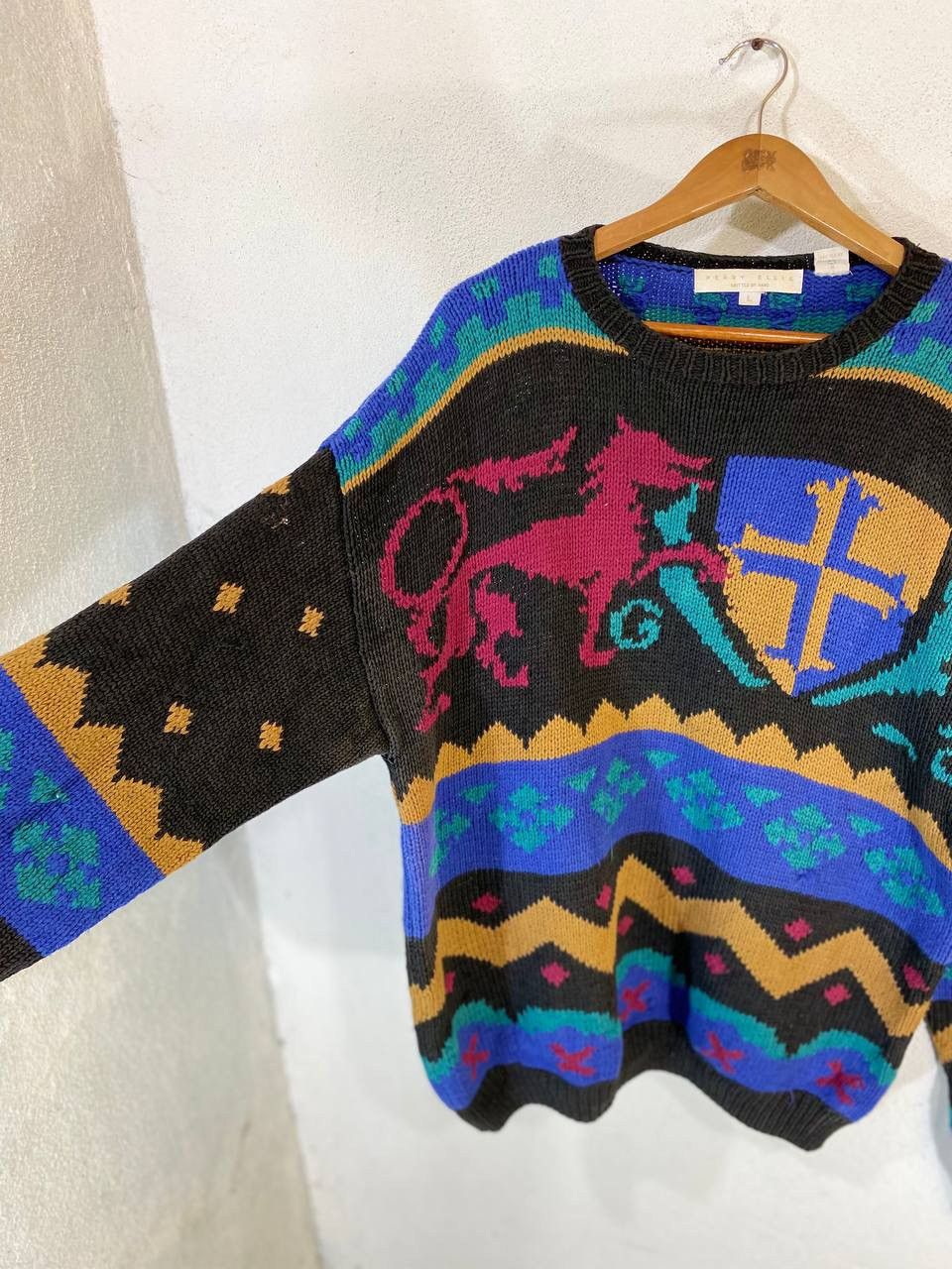Perry Ellis Perry Ellis Knitted by Hand Knitwear Very Nice Design Size US L / EU 52-54 / 3 - 3 Thumbnail