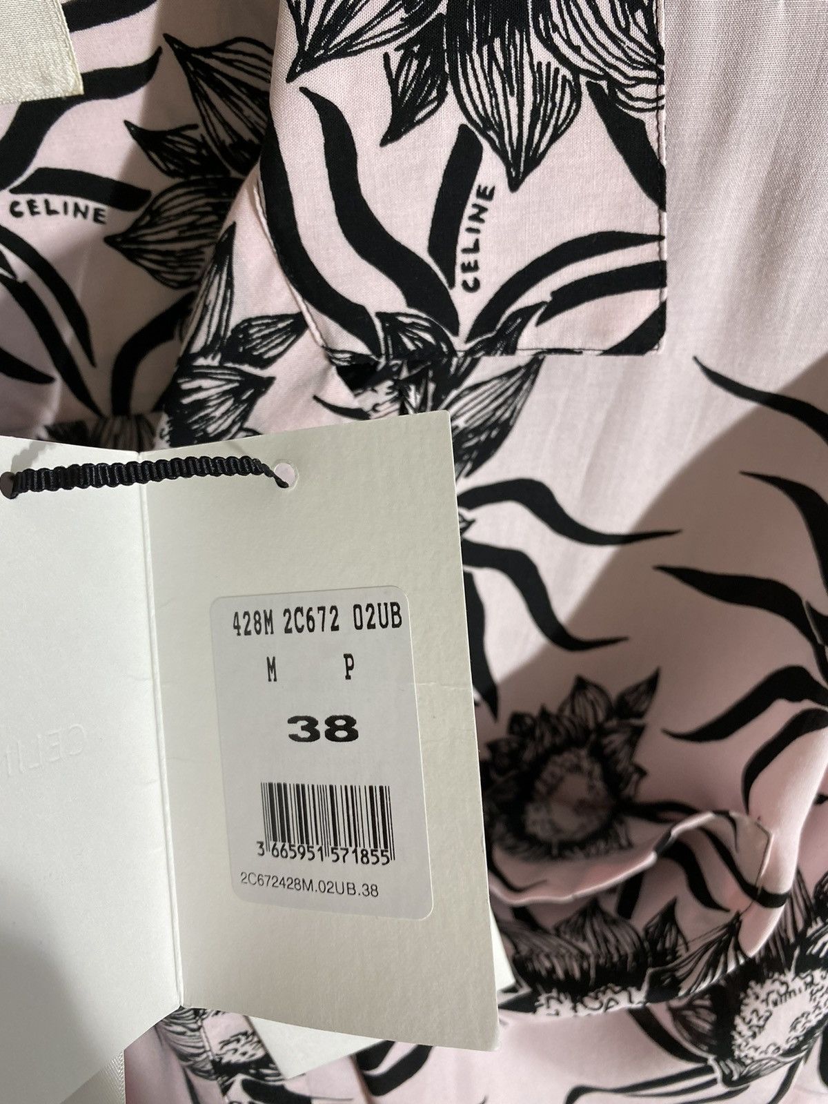 Celine × Hedi Slimane LOOSE HAWAIIAN SHIRT IN PRINTED VISCOSE PINK / BLACK Size US S / EU 44-46 / 1 - 12 Thumbnail