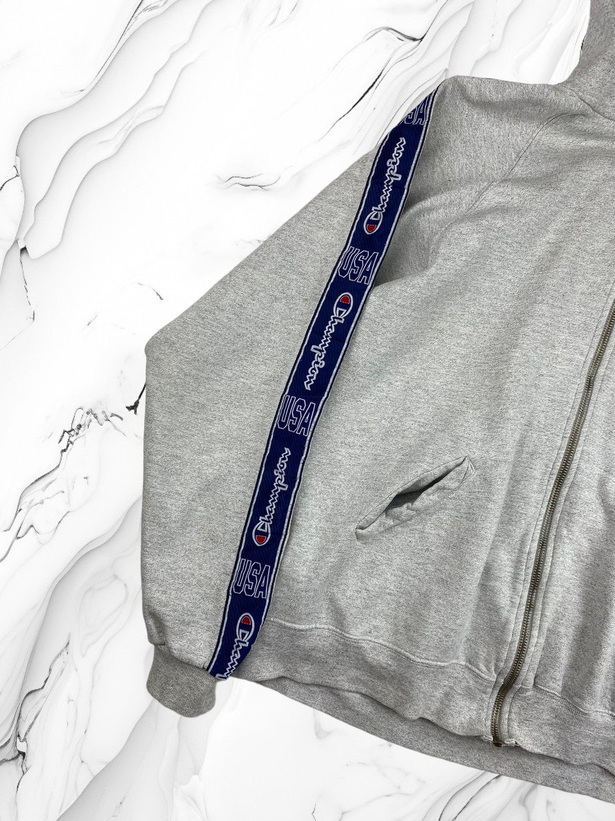 Champion Vintage Champion USA Zip Hoodie drill y2k Size US L / EU 52-54 / 3 - 2 Thumbnail