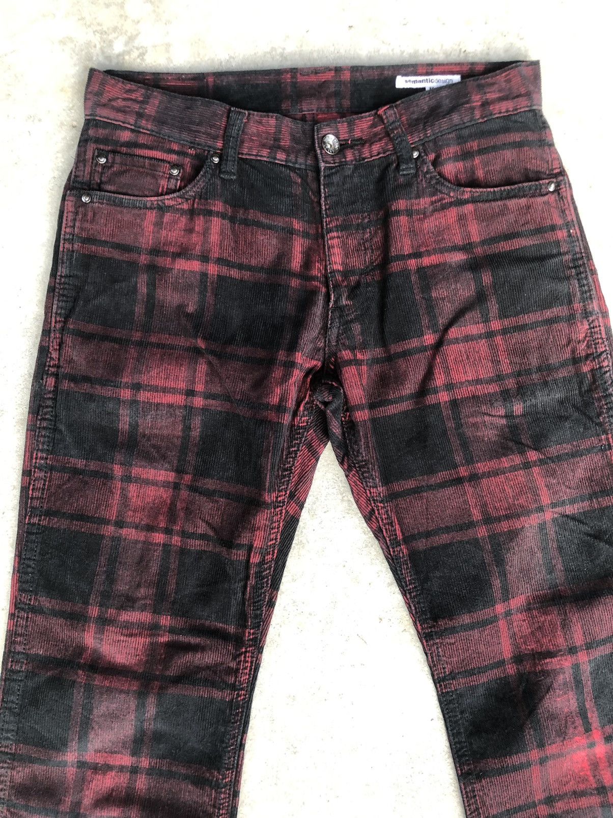 semanticdesign Japanese Semantic Design Flared pants Checkered Corduroy Size US 30 / EU 46 - 3 Thumbnail