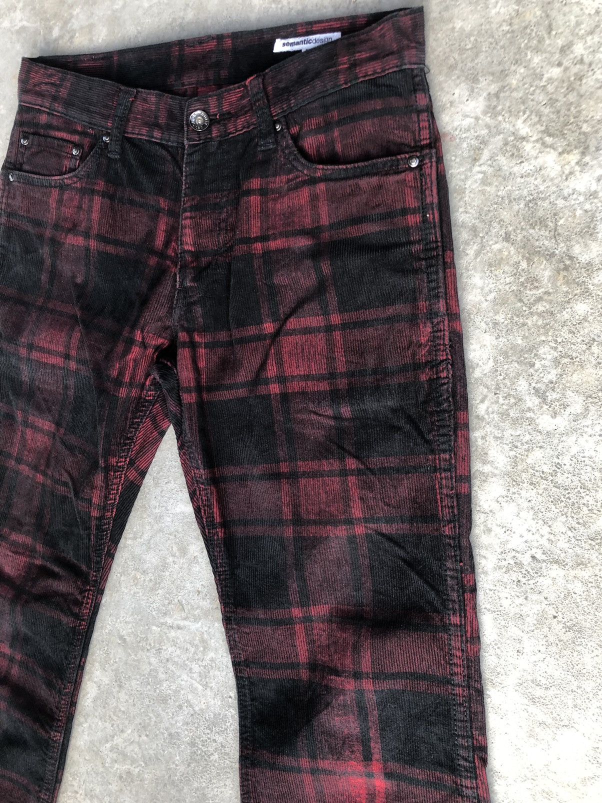 semanticdesign Japanese Semantic Design Flared pants Checkered Corduroy Size US 30 / EU 46 - 5 Thumbnail