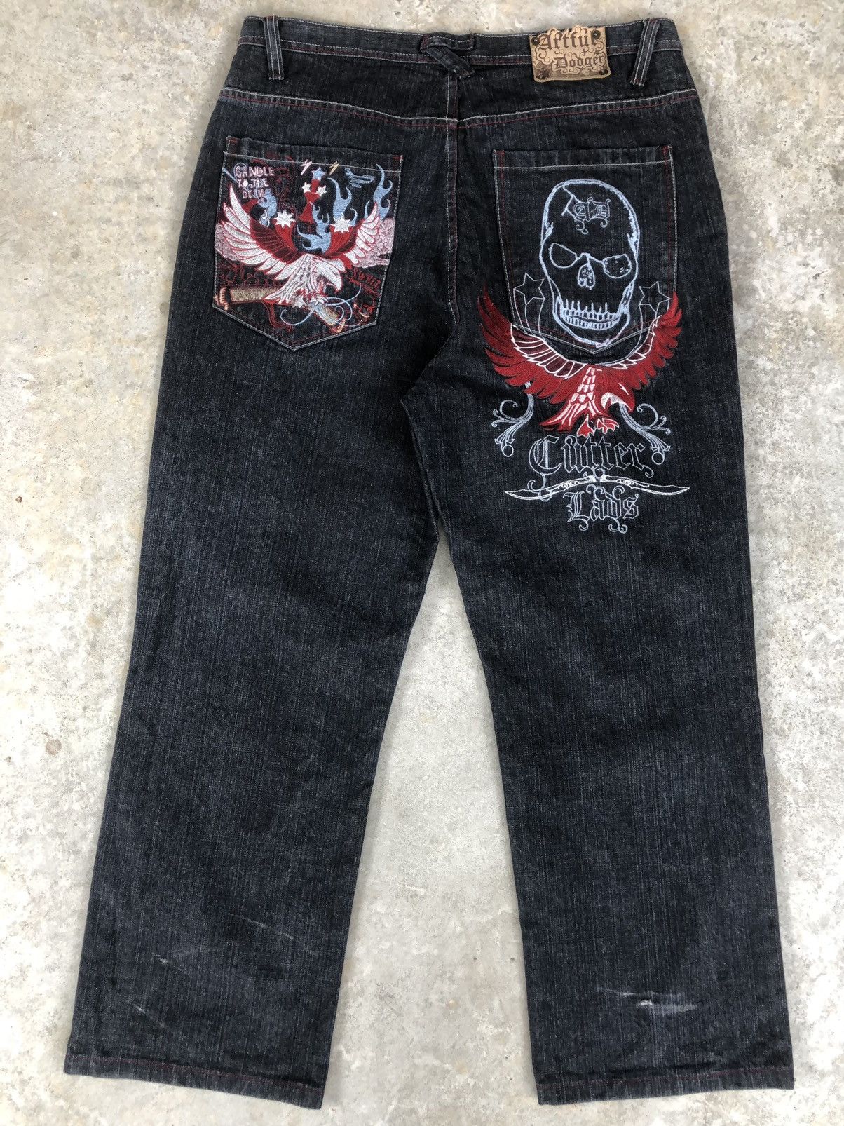 Skulls Artful Dodger Embroidered Jeans Baggy | Grailed