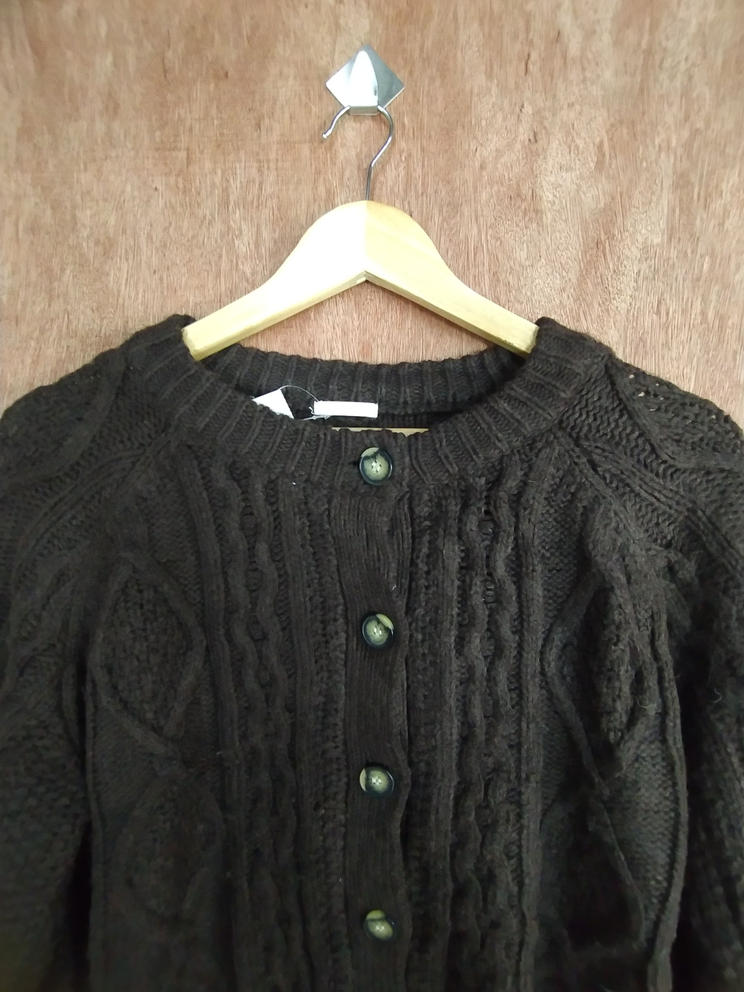 Homespun Knitwear × Japanese Brand GU japan gray cable cardigan knitwear #S033 Size US XS / EU 42 / 0 - 2 Thumbnail