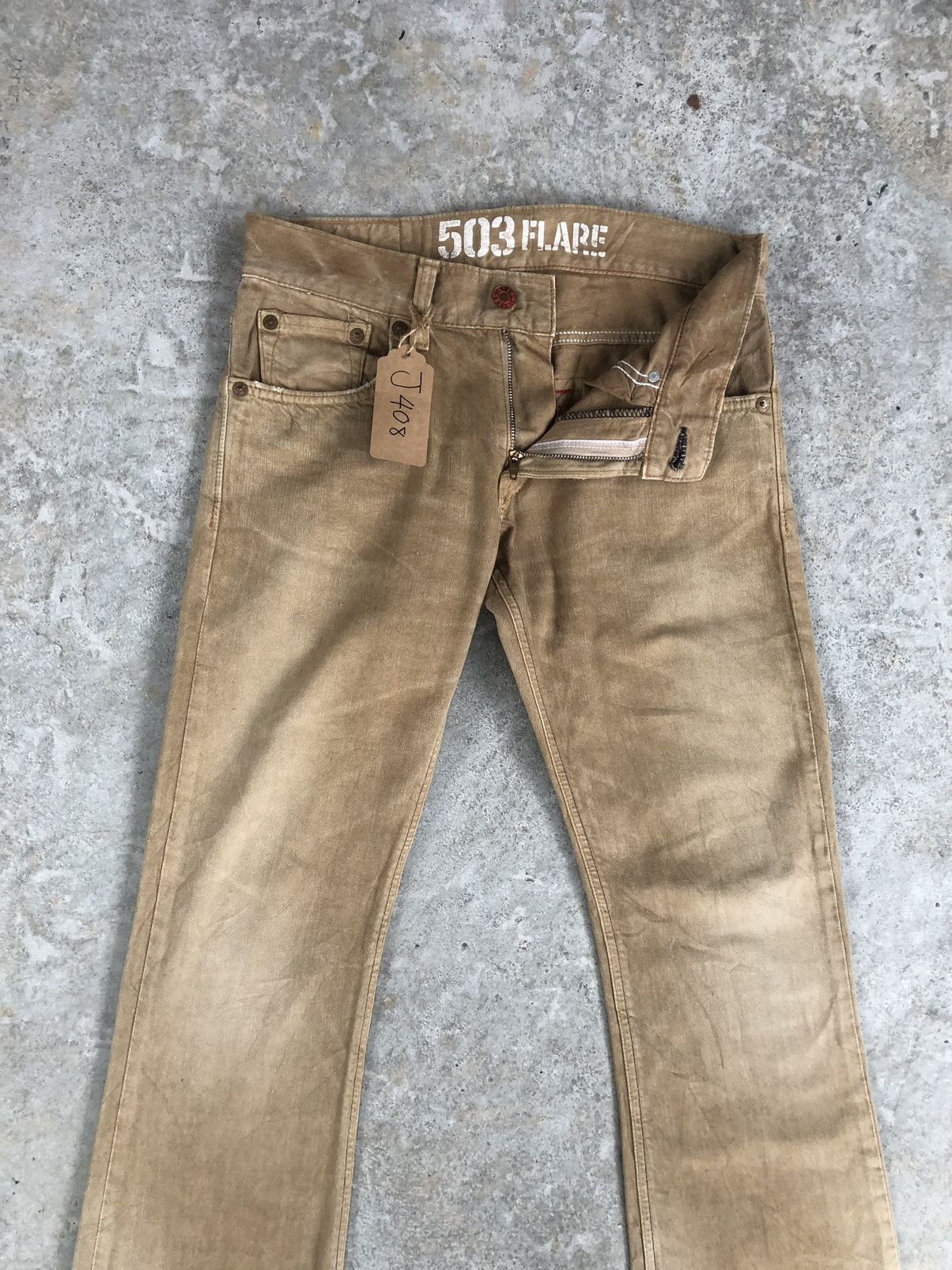 Edwin Vintage Edwin 503 Flare Jeans Distressed Jeans Size US 32 / EU 48 - 3 Thumbnail