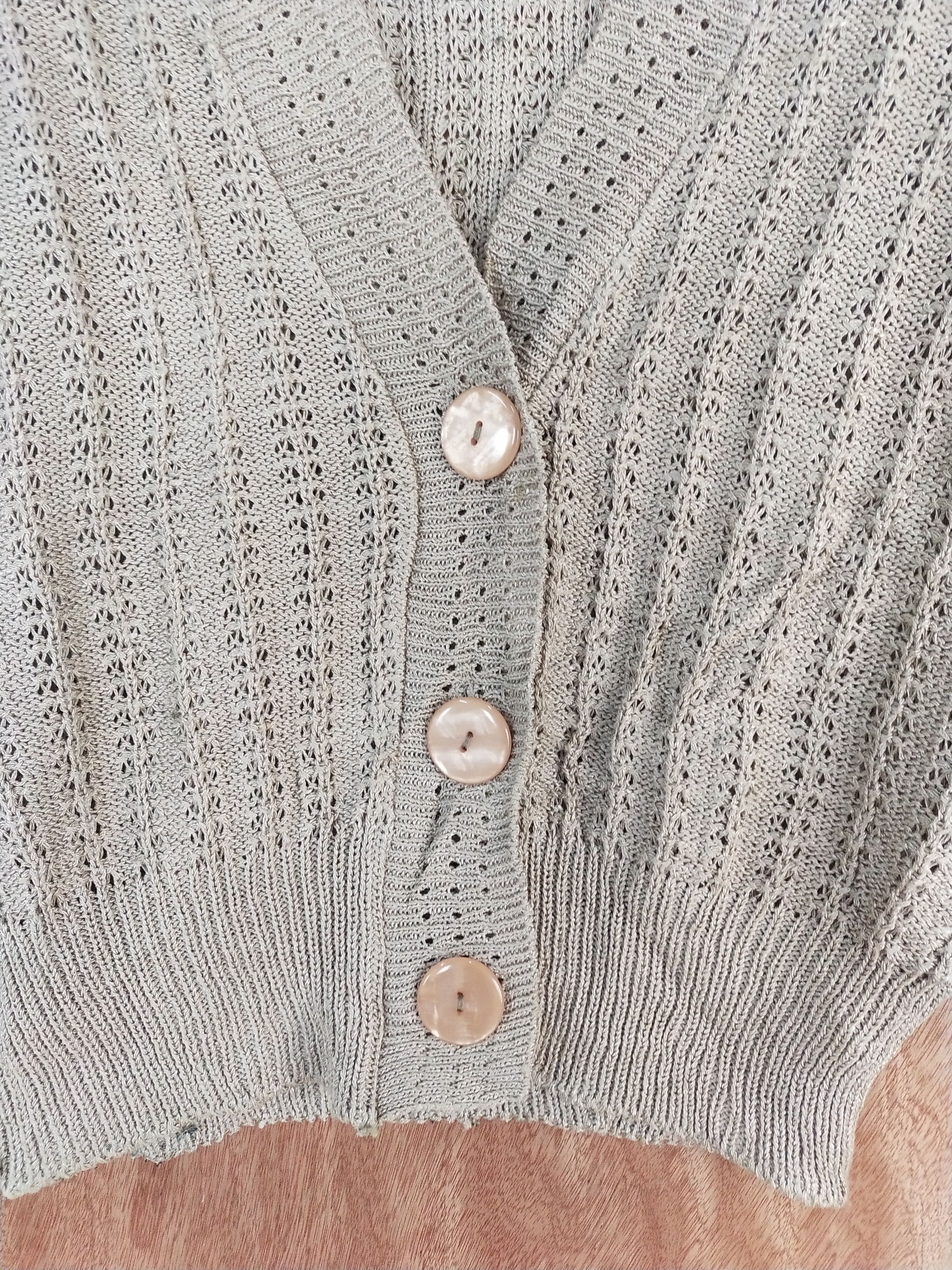 Vintage La Mode Fany cardigan light brown Knitwear #S097 Size US M / EU 48-50 / 2 - 5 Thumbnail