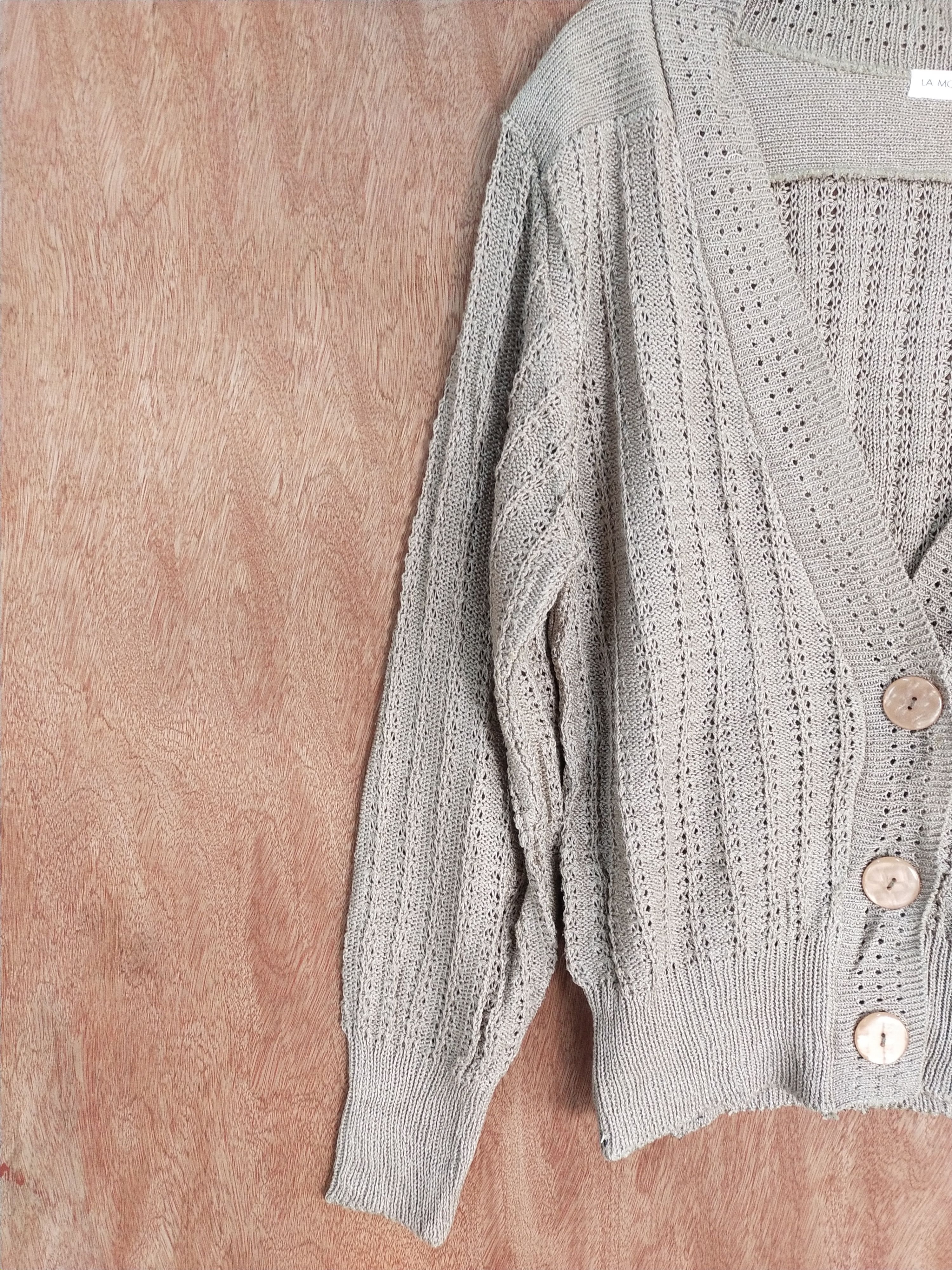 Vintage La Mode Fany cardigan light brown Knitwear #S097 Size US M / EU 48-50 / 2 - 4 Thumbnail
