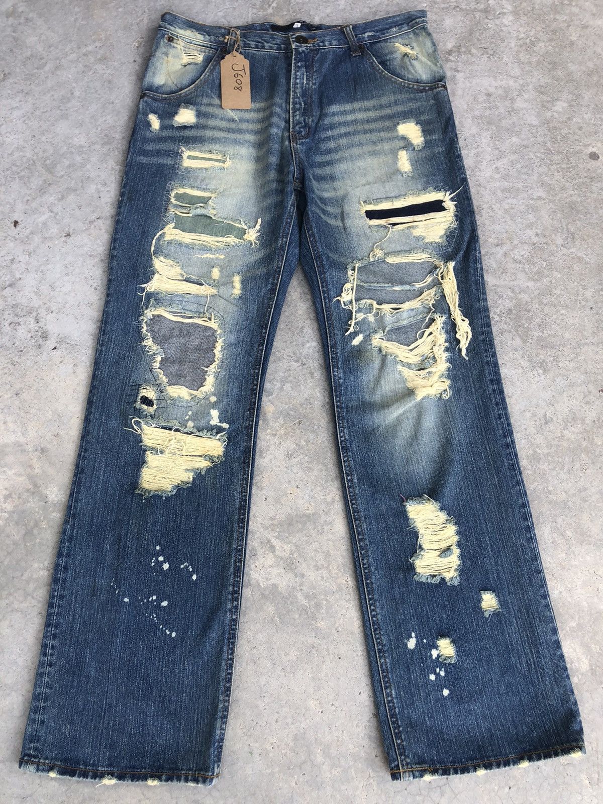 image of If Six Was Nine Exhibitionist Ttu Distressed Jeans in Blue, Men's (Size 33)