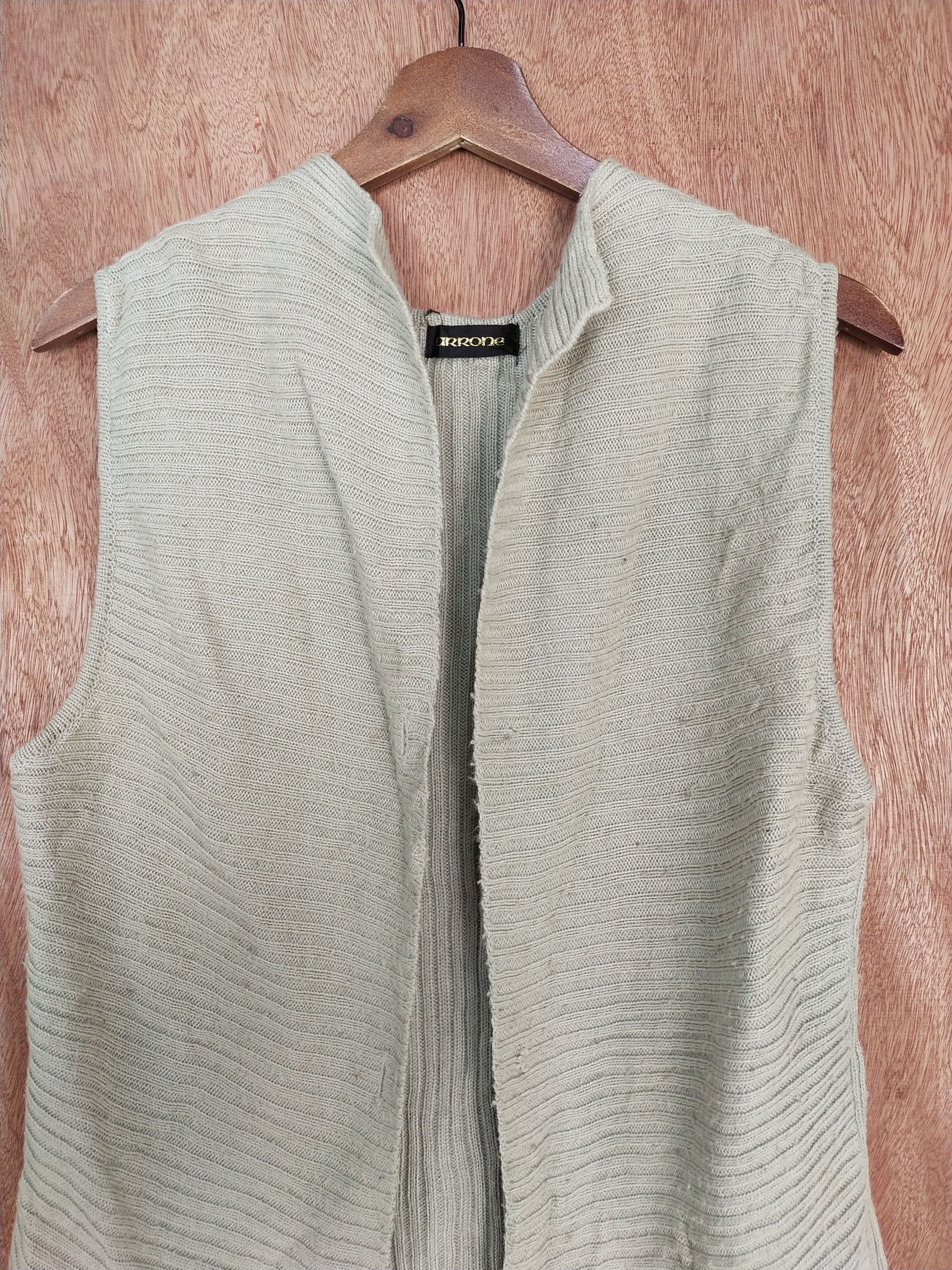 Homespun Knitwear Arrone light brown sleeveless cardigan knitwear #S174 Size US M / EU 48-50 / 2 - 2 Thumbnail