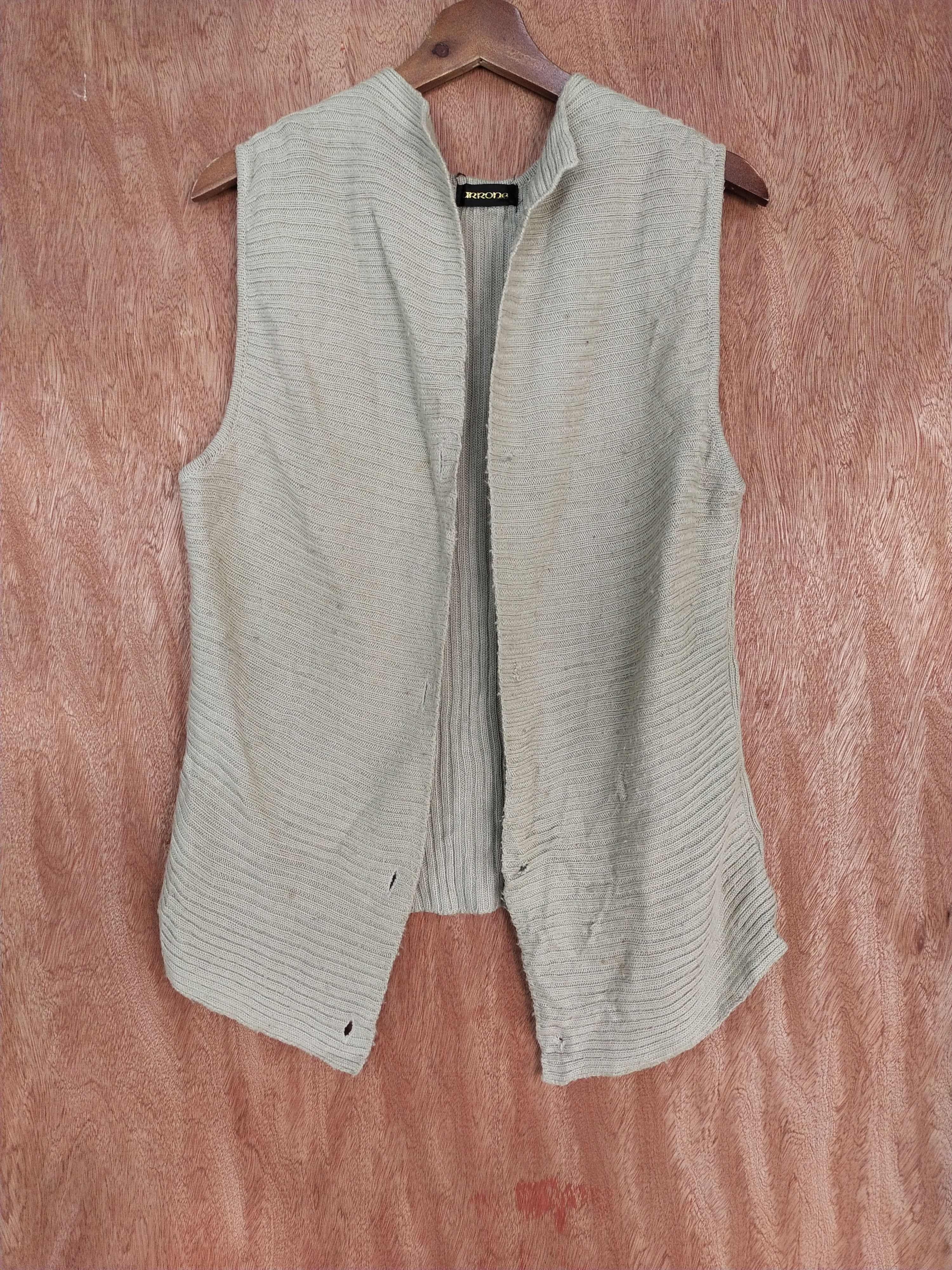 Homespun Knitwear Arrone light brown sleeveless cardigan knitwear #S174 Size US M / EU 48-50 / 2 - 1 Thumbnail