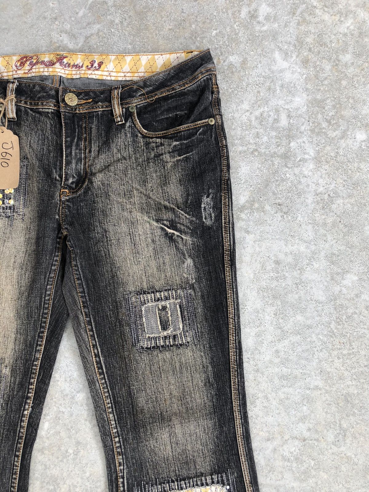 Pepe Jeans Pepe Flared Jeans Distressed Jeans Patchwork Jeans Boro Size US 36 / EU 52 - 7 Thumbnail