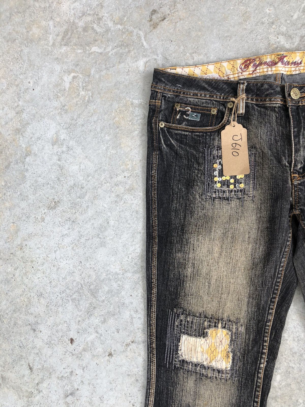 Pepe Jeans Pepe Flared Jeans Distressed Jeans Patchwork Jeans Boro Size US 36 / EU 52 - 6 Thumbnail