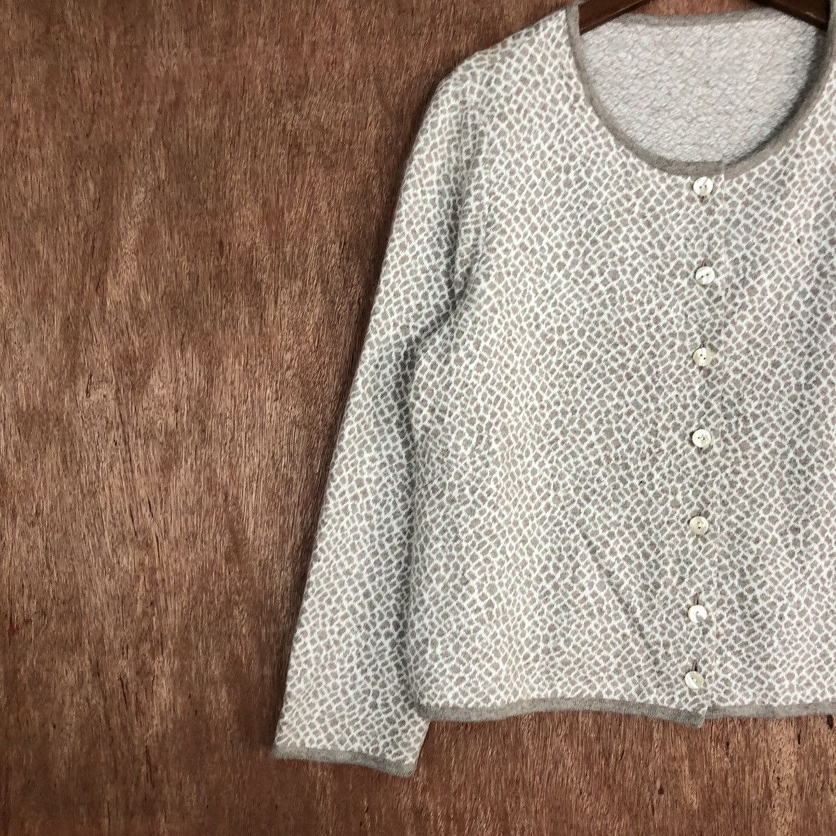 Homespun Knitwear DLL Leilian White Brown Knitwear cardigan #c582 Size M / US 6-8 / IT 42-44 - 7 Thumbnail
