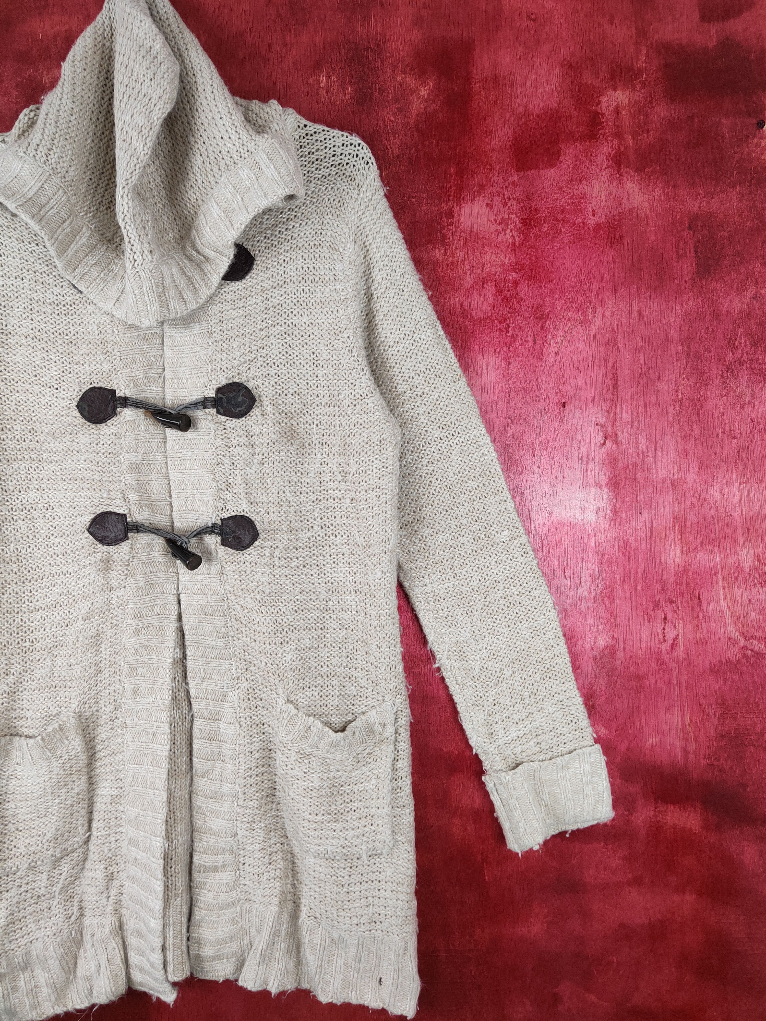 Japanese Brand Putielal White/Gray Knitwear long cardigan #4377 Size US L / EU 52-54 / 3 - 6 Thumbnail