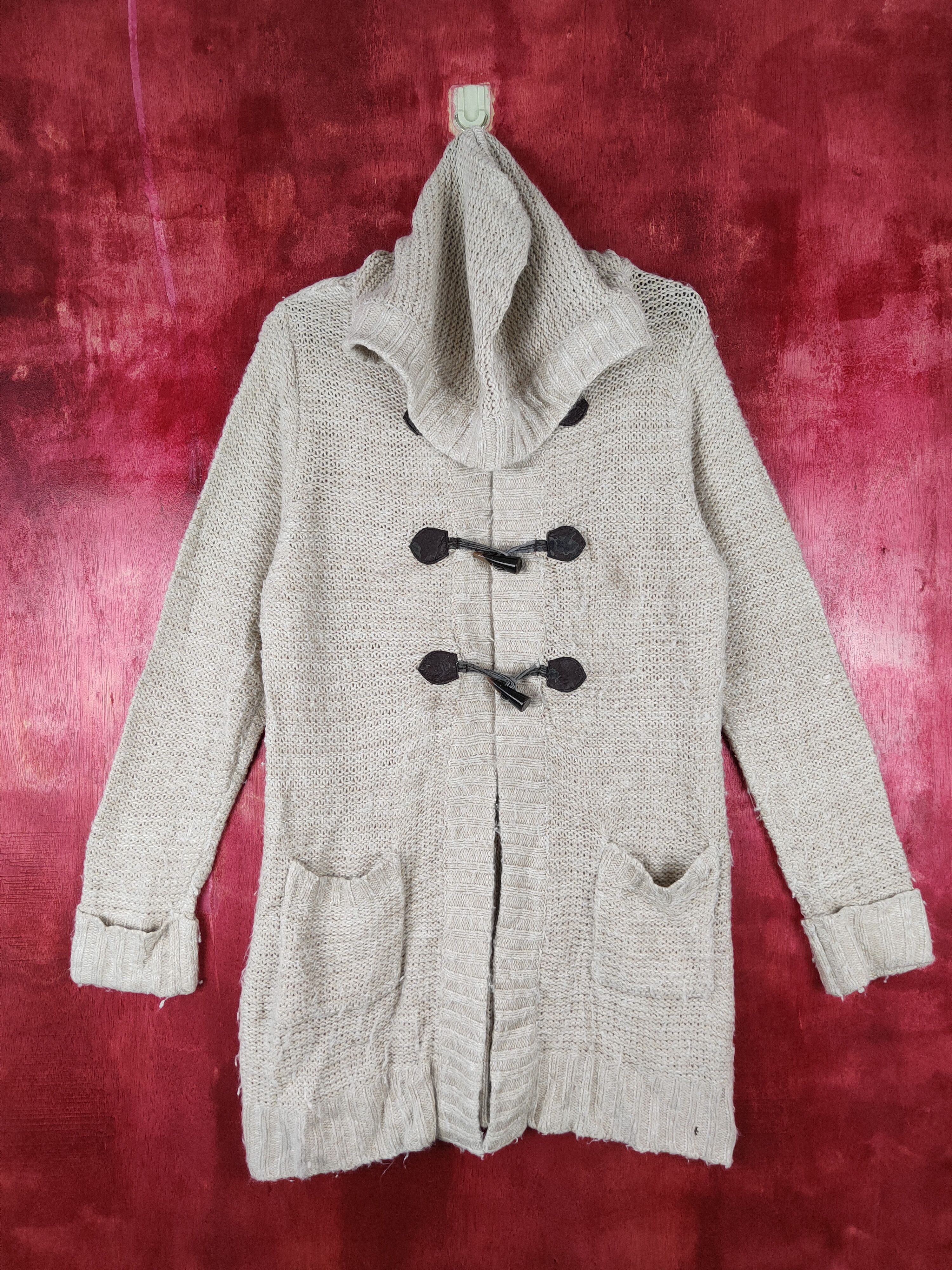 Japanese Brand Putielal White/Gray Knitwear long cardigan #4377 Size US L / EU 52-54 / 3 - 1 Thumbnail
