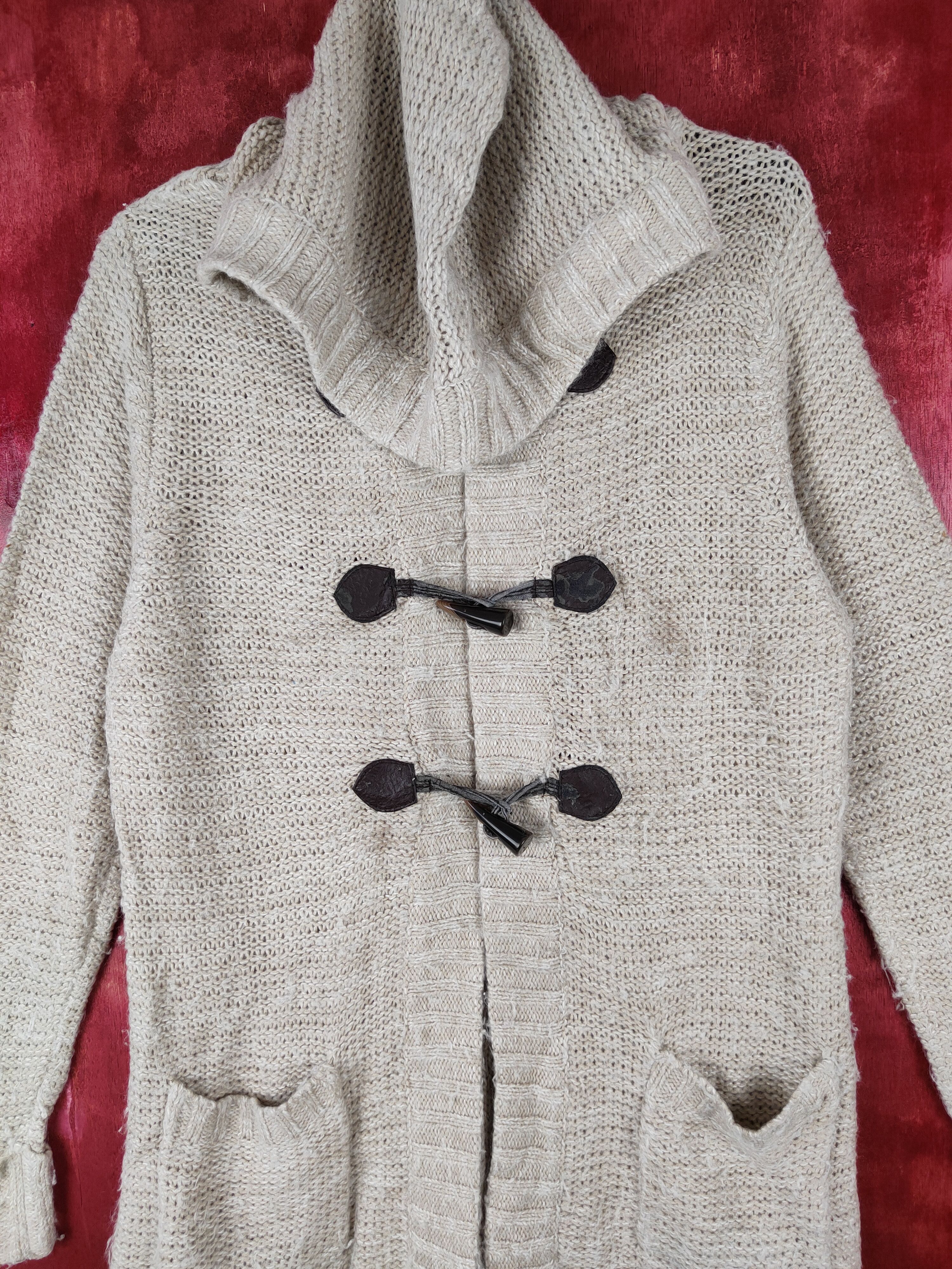 Japanese Brand Putielal White/Gray Knitwear long cardigan #4377 Size US L / EU 52-54 / 3 - 2 Thumbnail