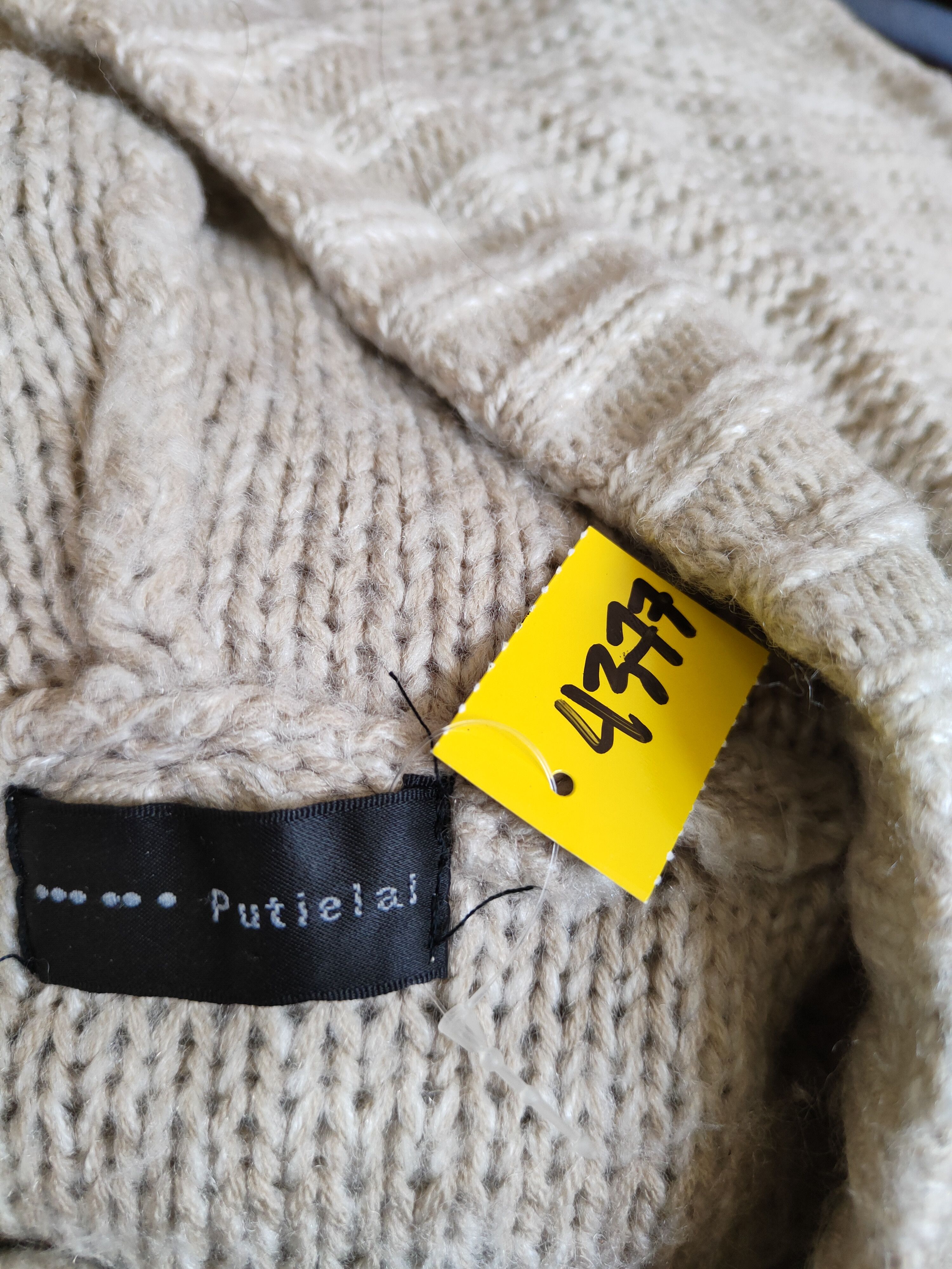 Japanese Brand Putielal White/Gray Knitwear long cardigan #4377 Size US L / EU 52-54 / 3 - 12 Thumbnail